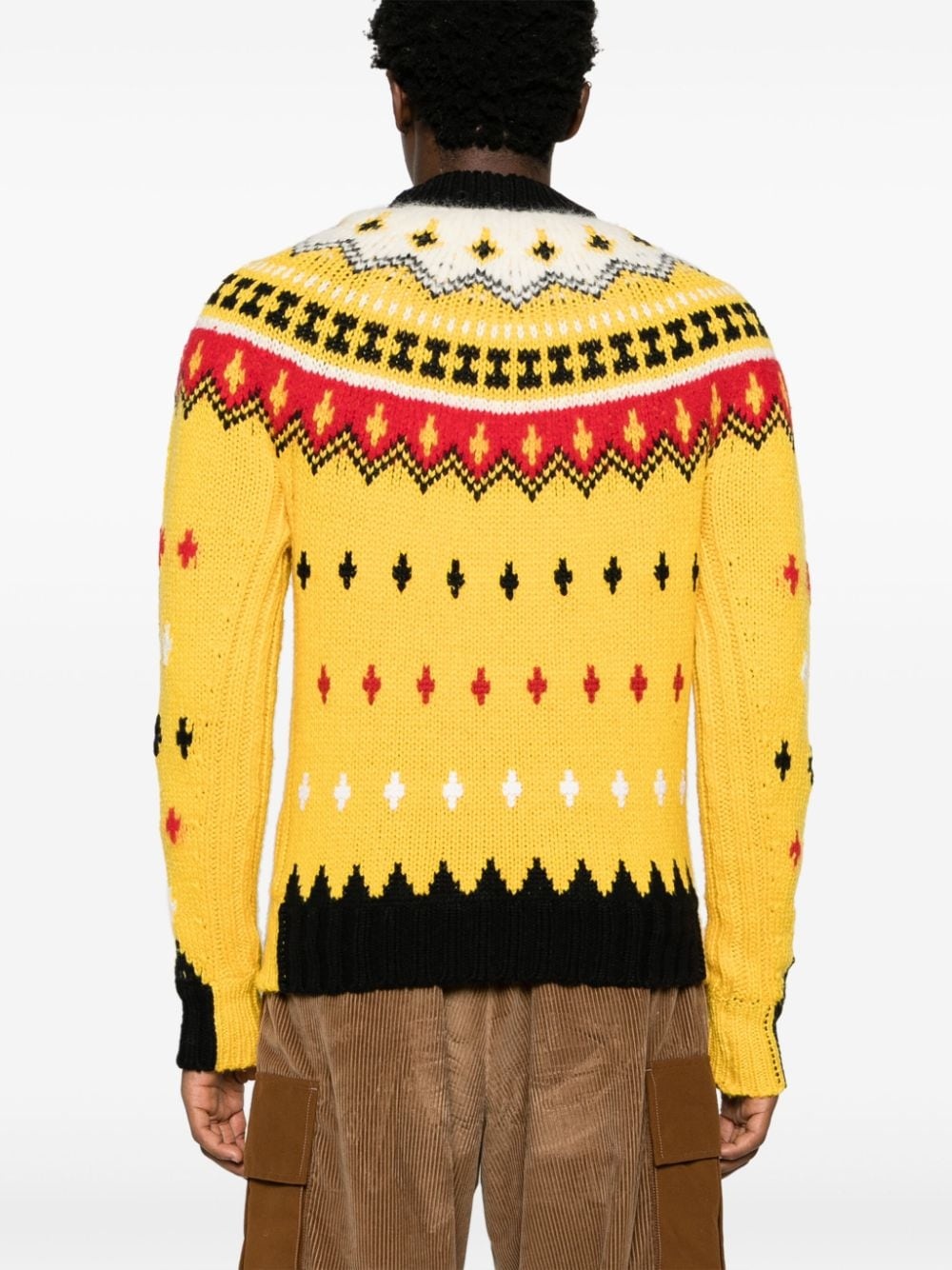 patterned-jacquard crew-neck jumper - 4