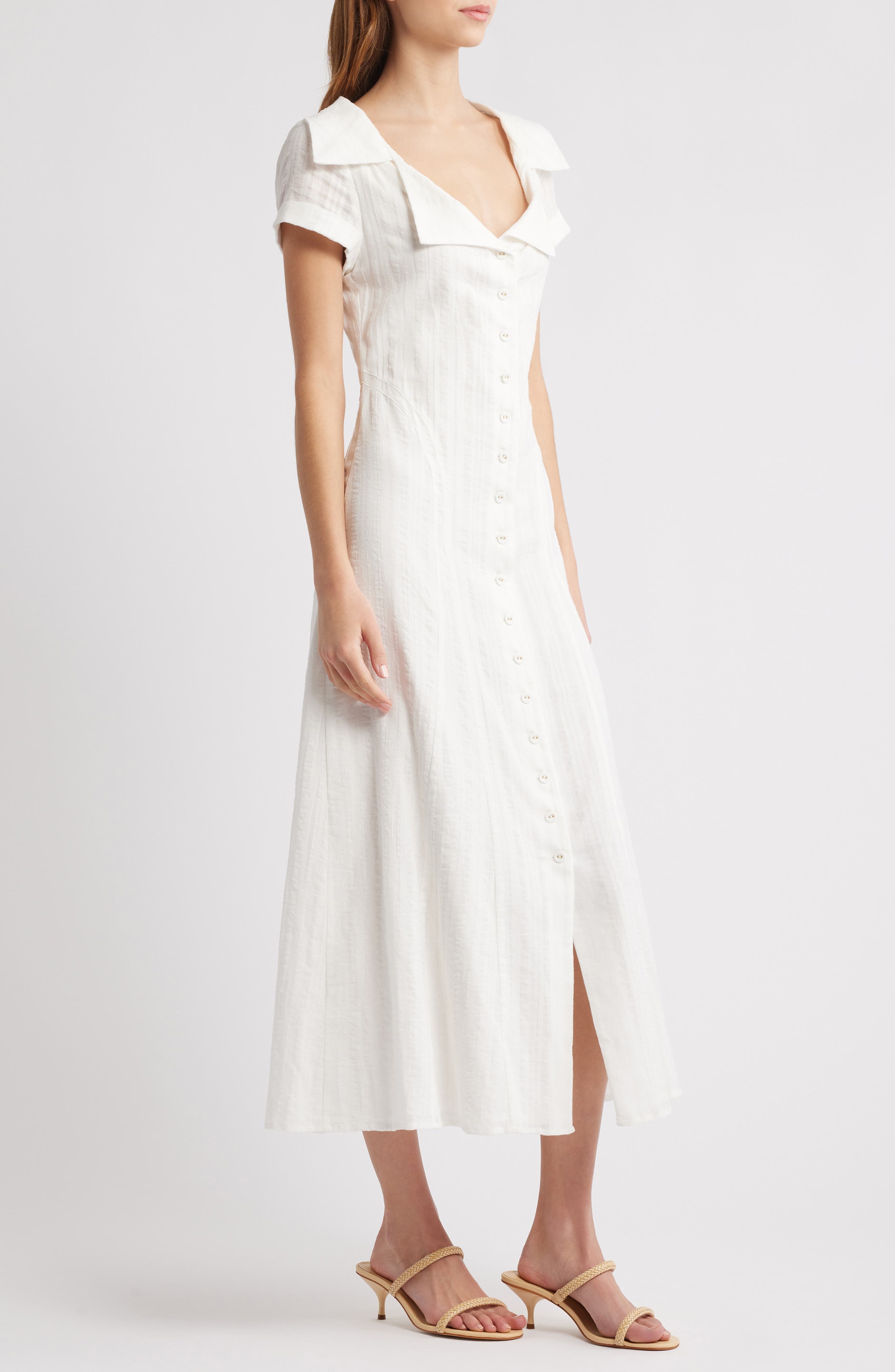 Cult Gaia Jeanie Cotton Shirtdress in Off White at Nordstrom - 3