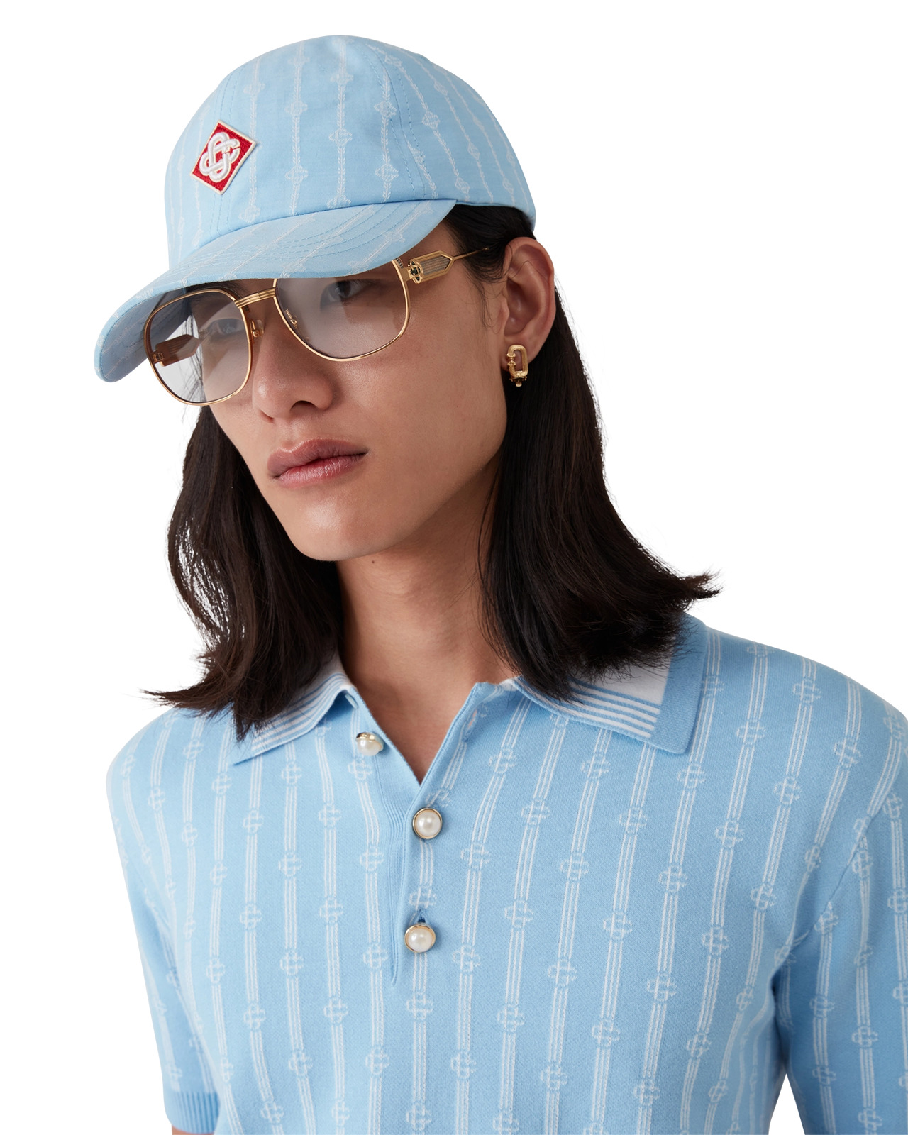Laurel Stripe Logo Patch Cap | Casablanca Paris - 5
