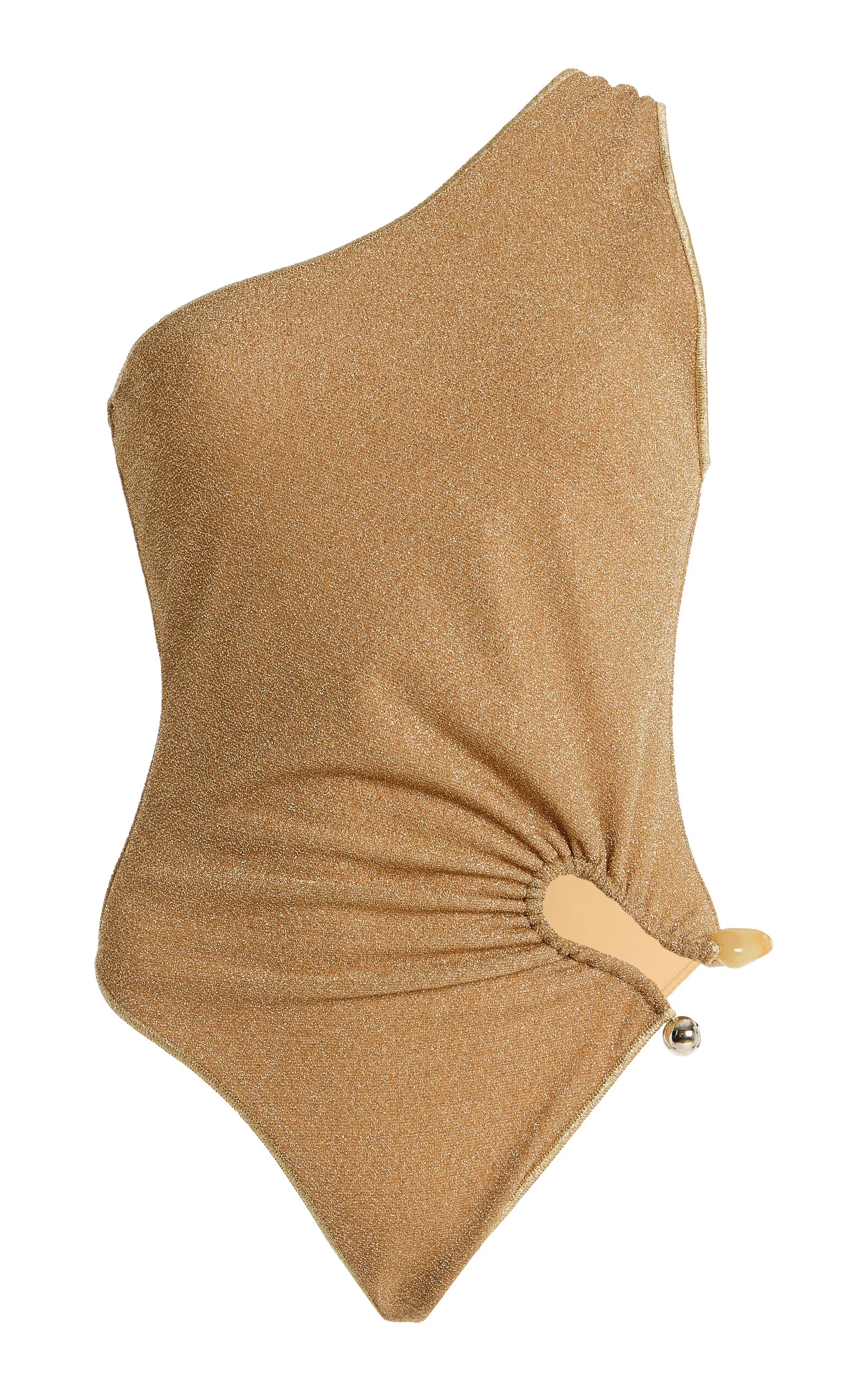 Lumière Stoned One-Shoulder Swimsuit gold - 1