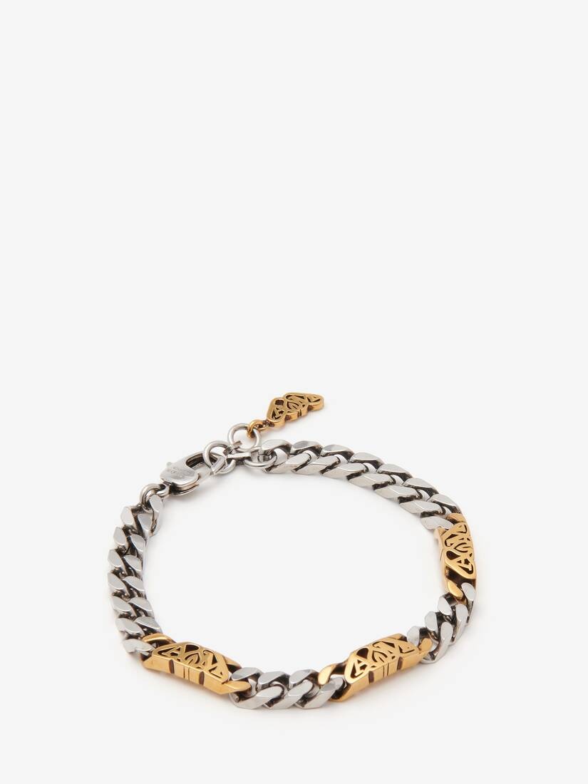 Men's Seal Logo Chain Bracelet in Silver - 2