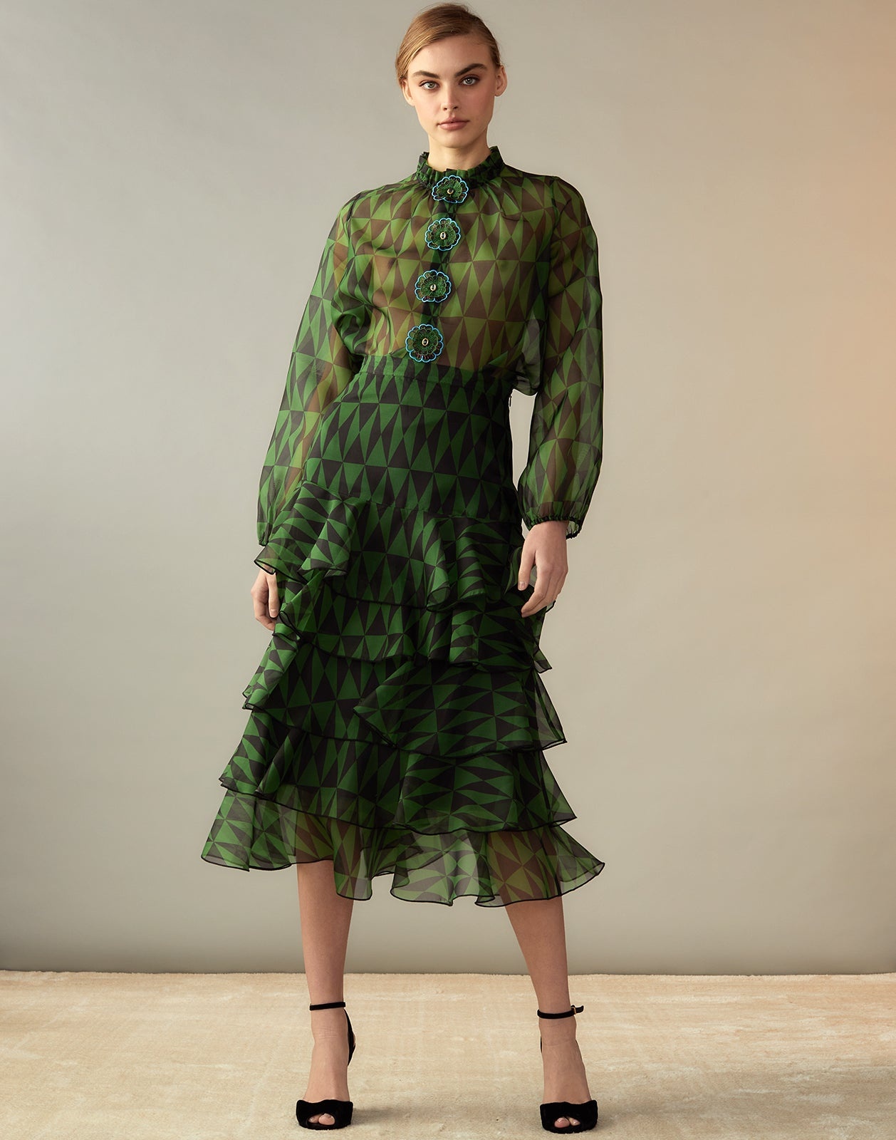 Evergreen Silk Organza Skirt - 3