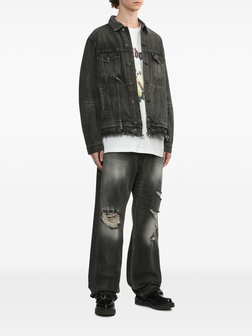 belted denim jacket - 2