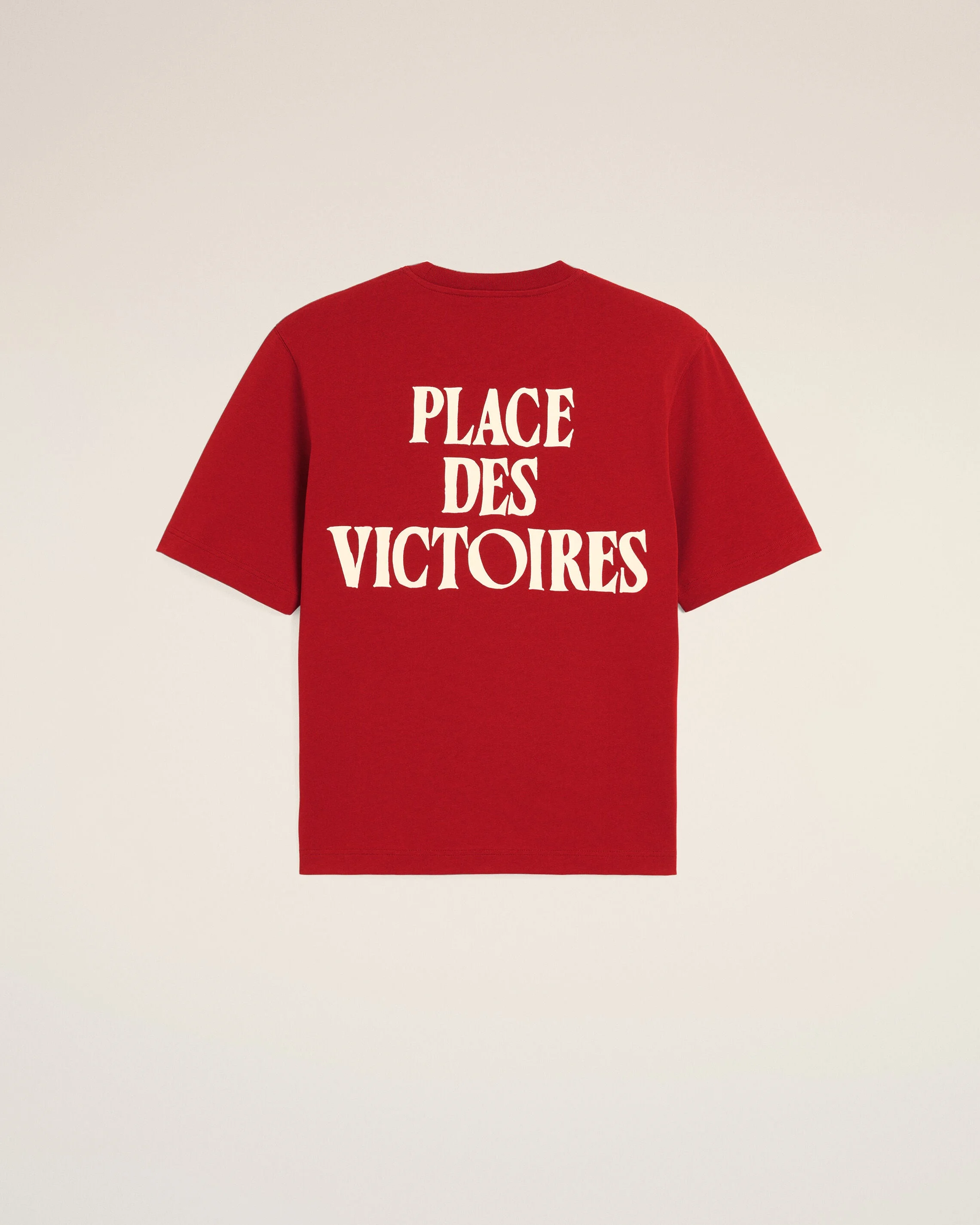 RED PRINTED COTTON "PLACE DES VICTOIRES" T-SHIRT - 1