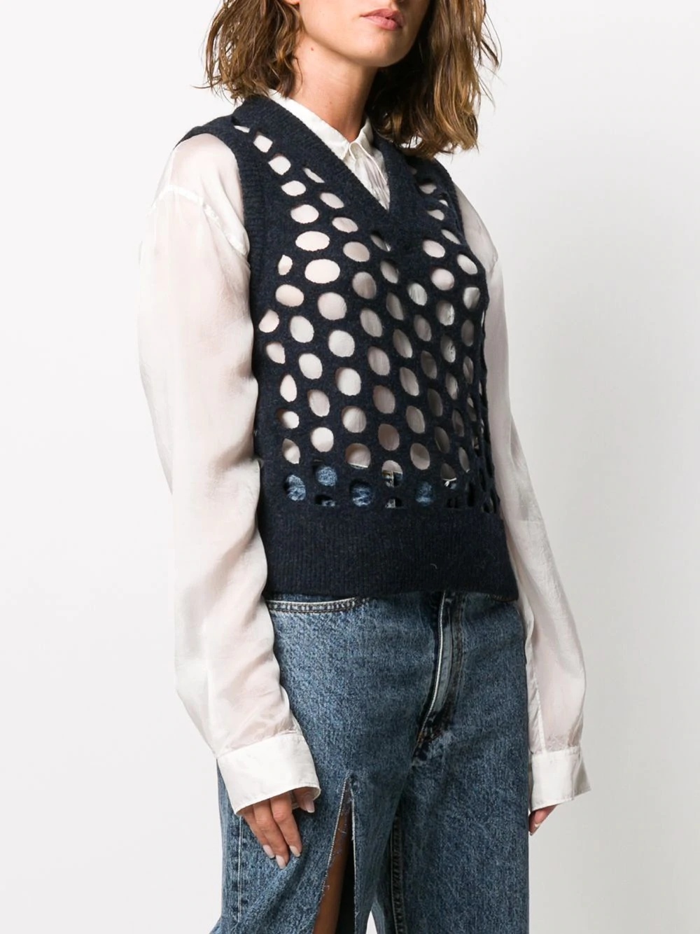 knitted laser-cut vest - 3