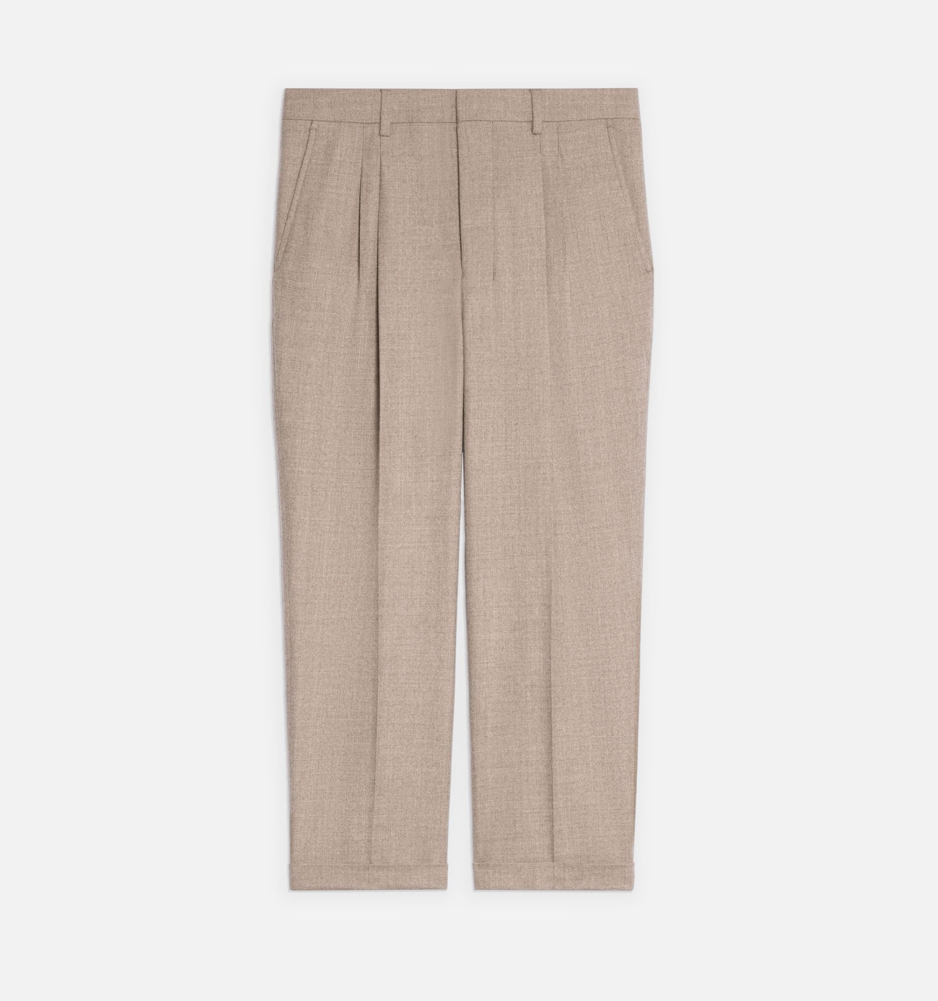 Carrot Fit Trousers With Hem And Pleats - 2