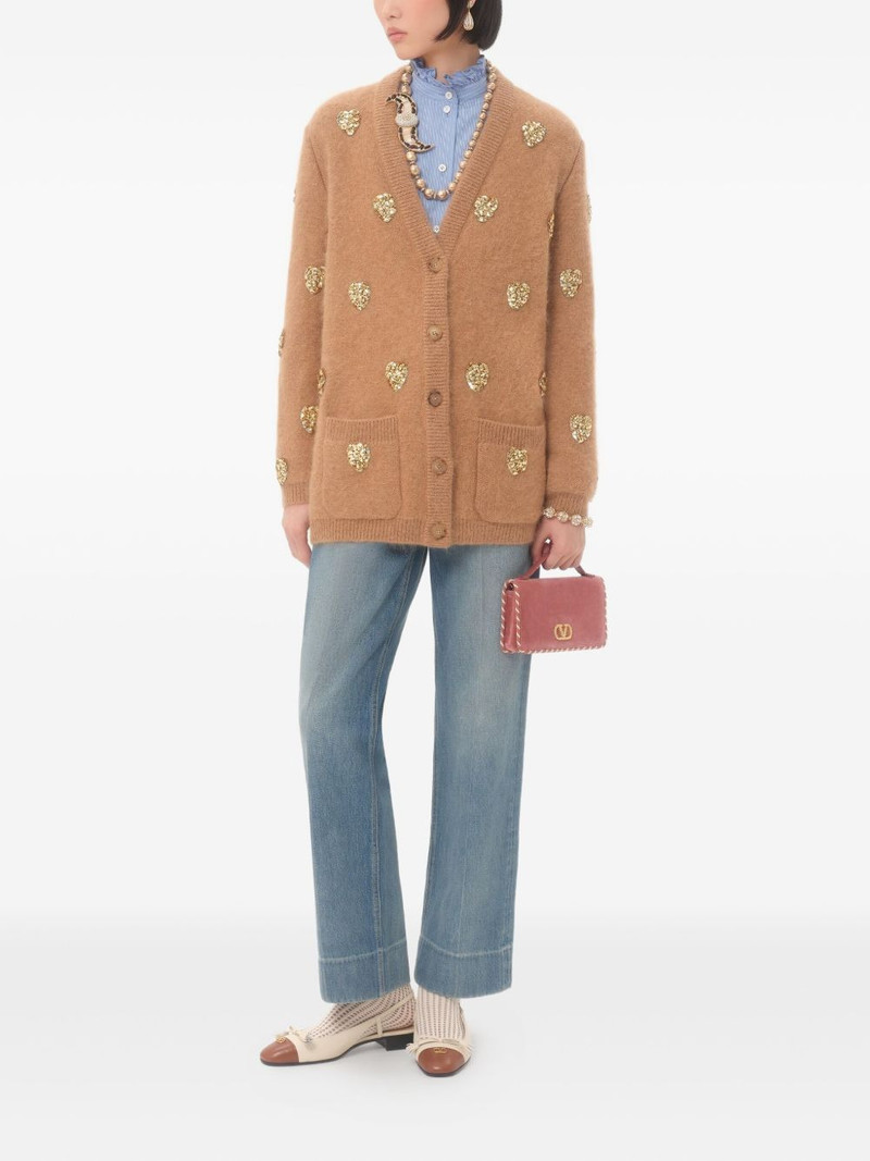 Valentino heart-embellished cardigan outlook
