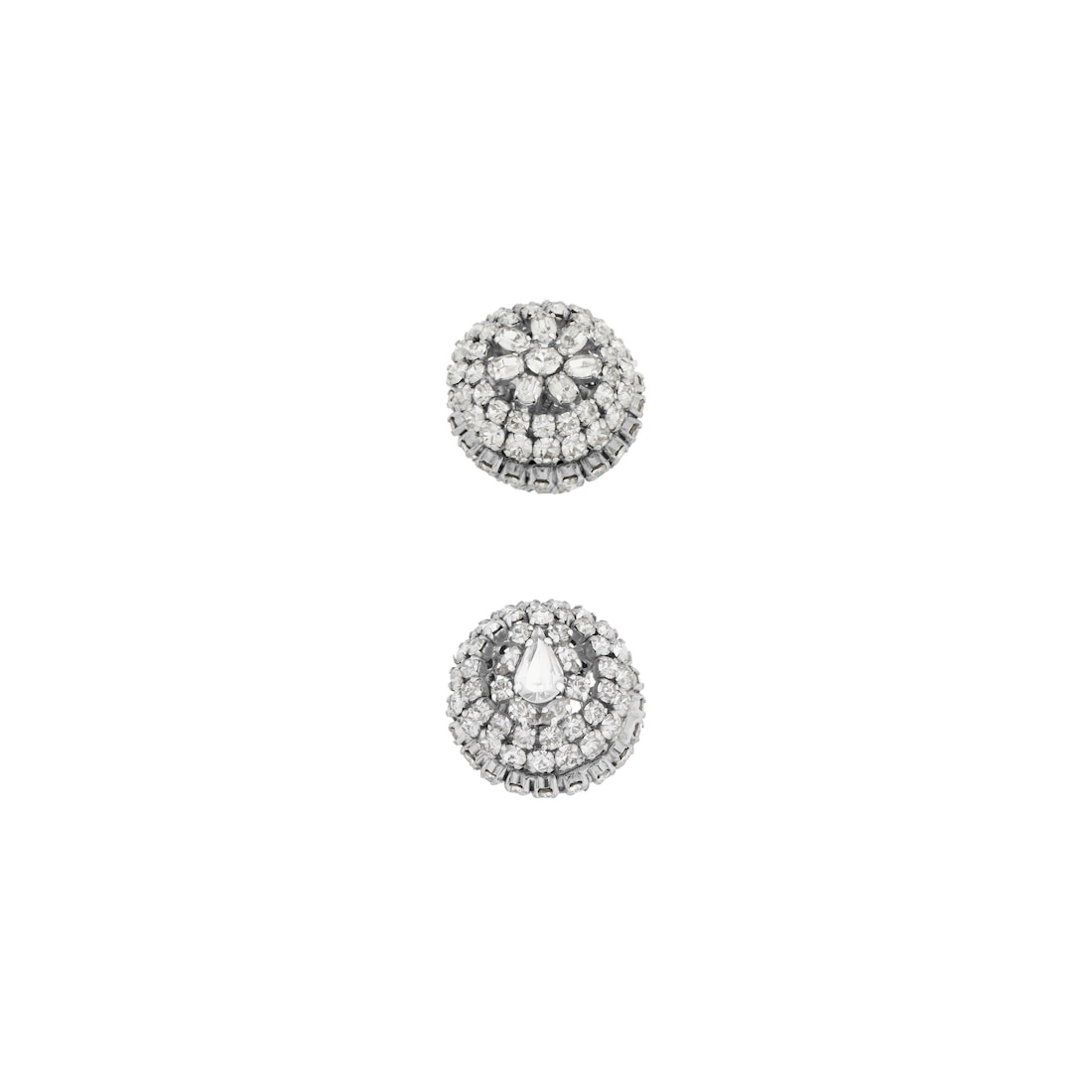 Women's Palazzo Round Xs Earrings in Antique Silver - 2