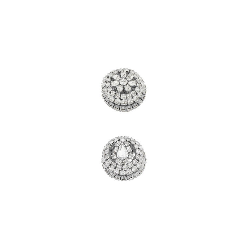 BALENCIAGA Women's Palazzo Round Xs Earrings in Antique Silver outlook