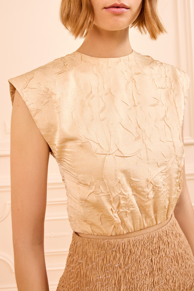 ULLA JOHNSON Gisella Satin Crop Top outlook