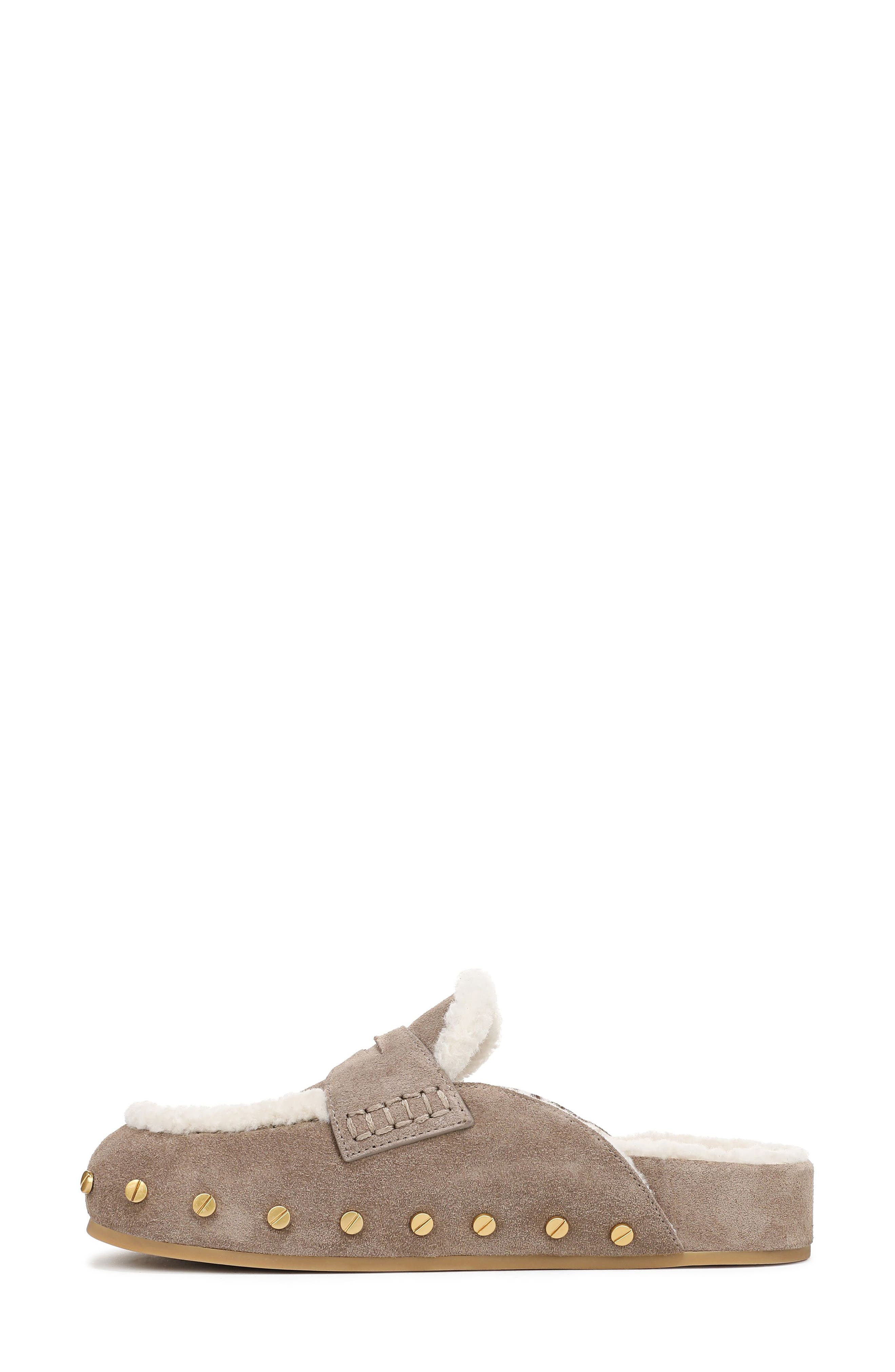 Veronica Beard Fenix Genuine Shearling Mule in Bark Ecru at Nordstrom - 9