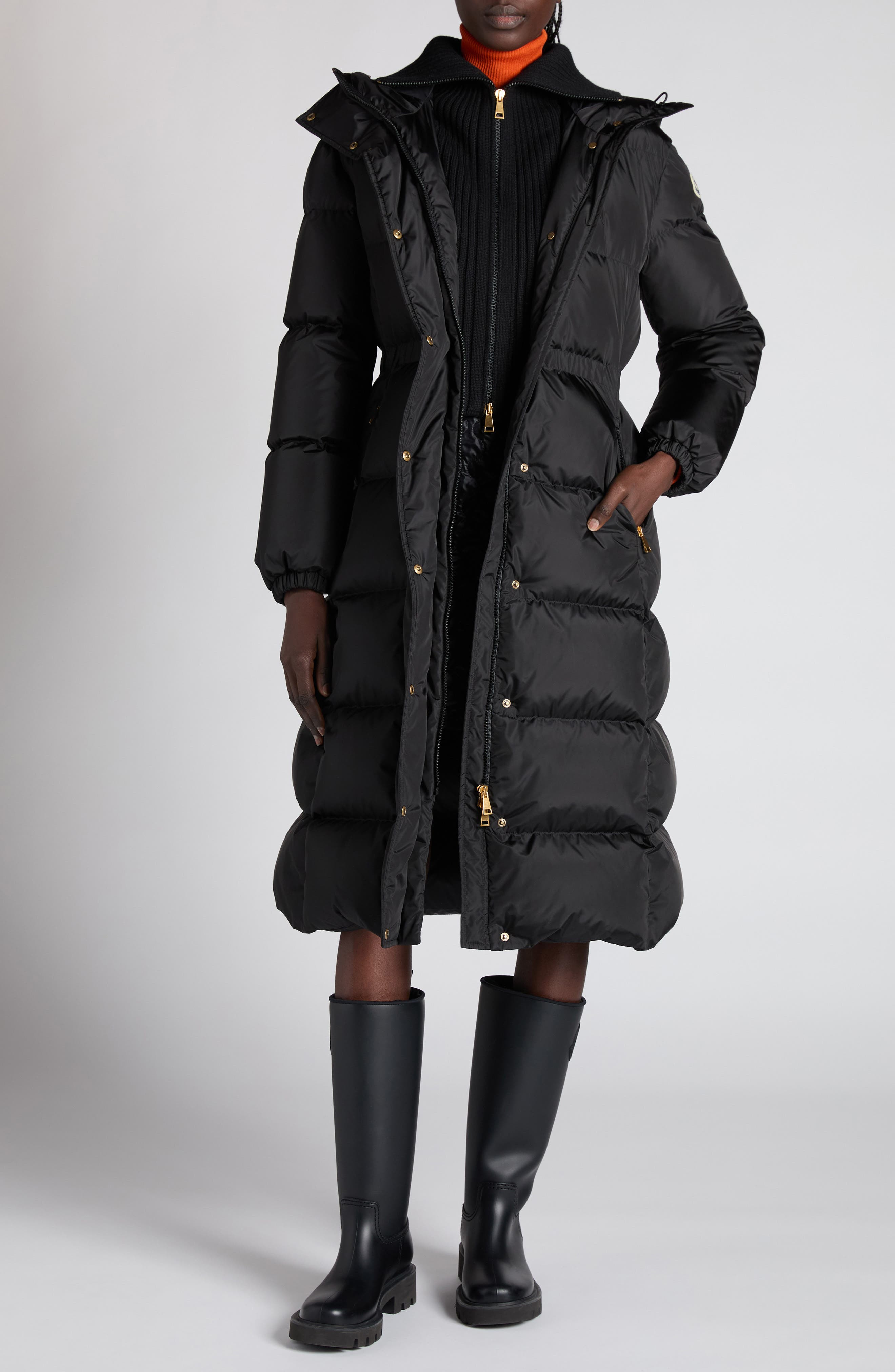 Moncler Chamer Down Long Coat in Black at Nordstrom - 4