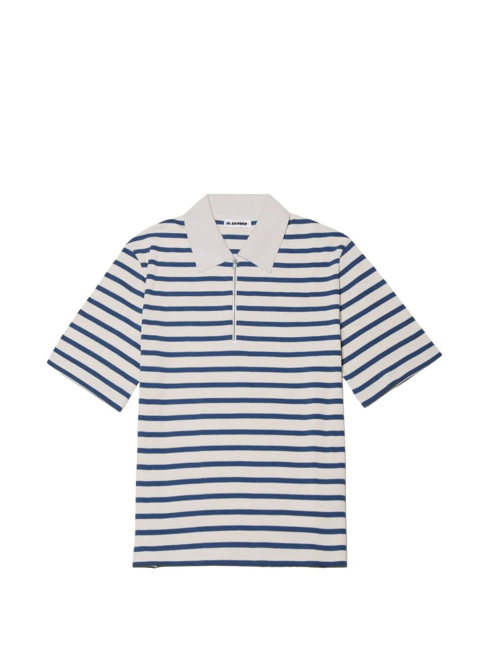 striped half-zip polo shirt - 1