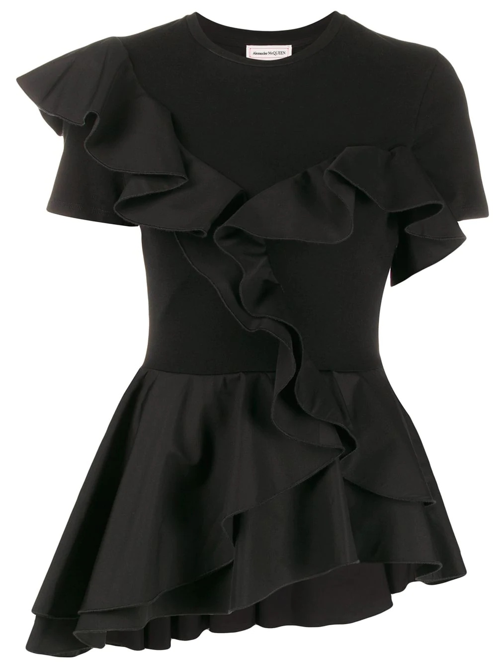 peplum ruffled T-shirt - 1