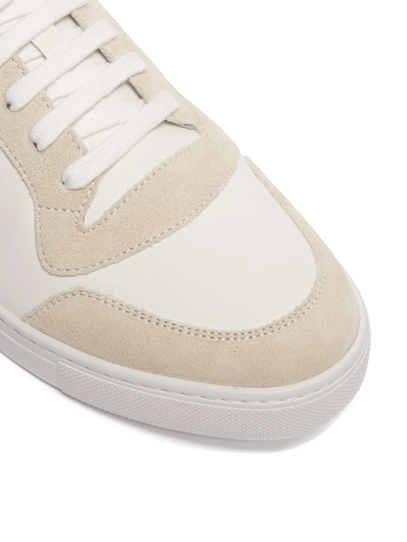 Reeth checked-panel leather trainers - 7