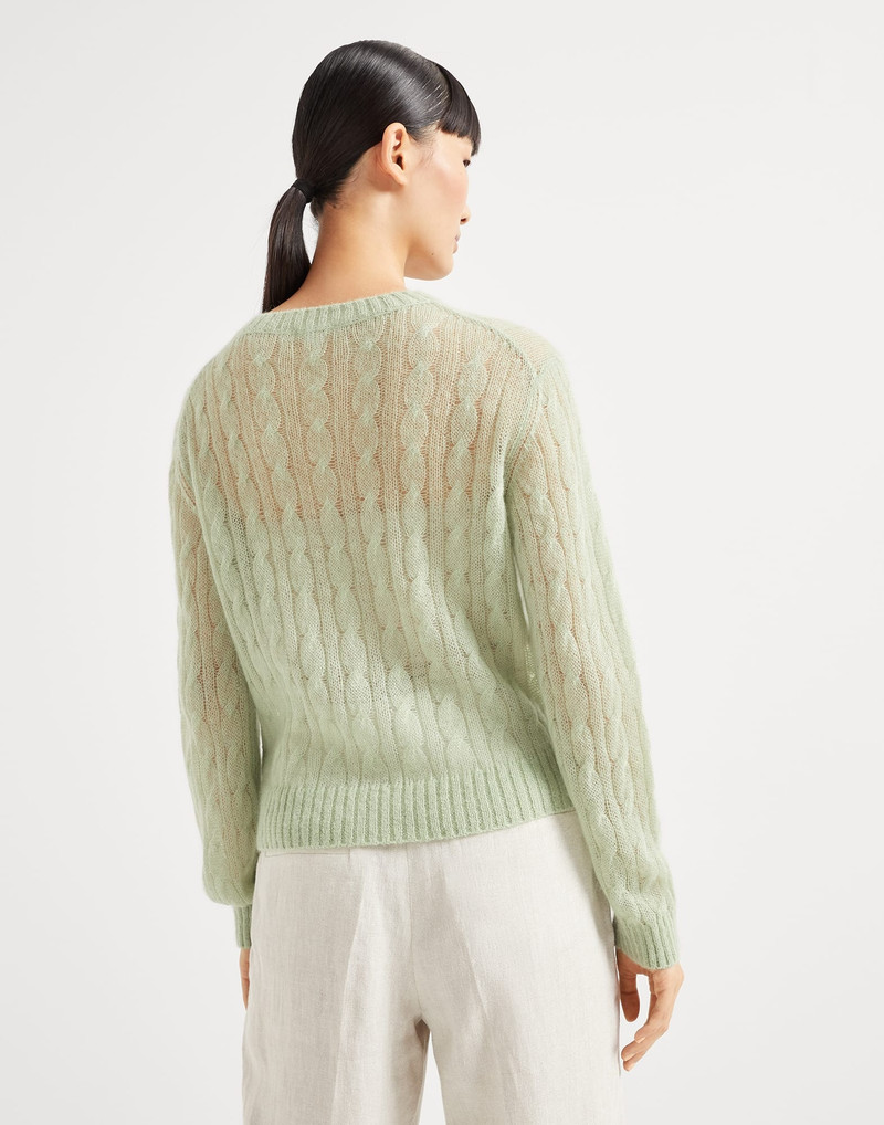 Brunello Cucinelli Mohair and wool cable knit sweater outlook
