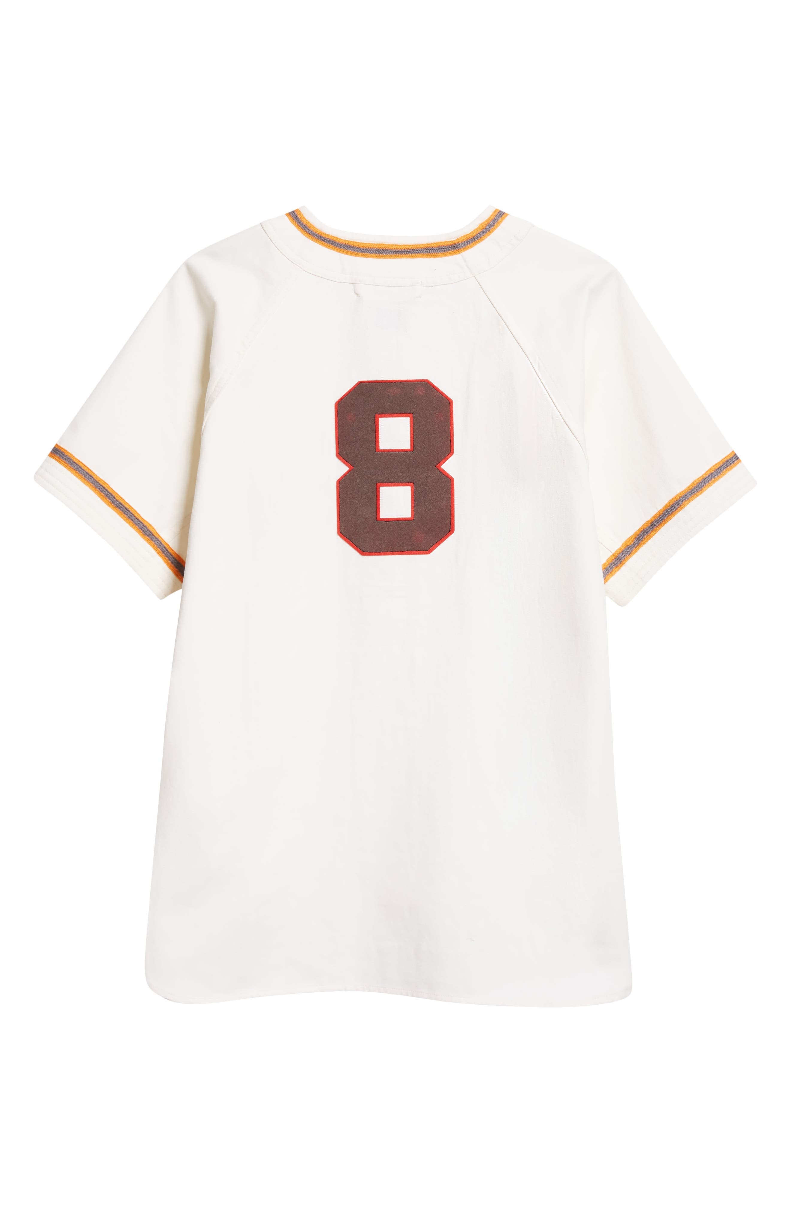 Bode Baseball Button-Up Shirt in White Multi at Nordstrom - 8