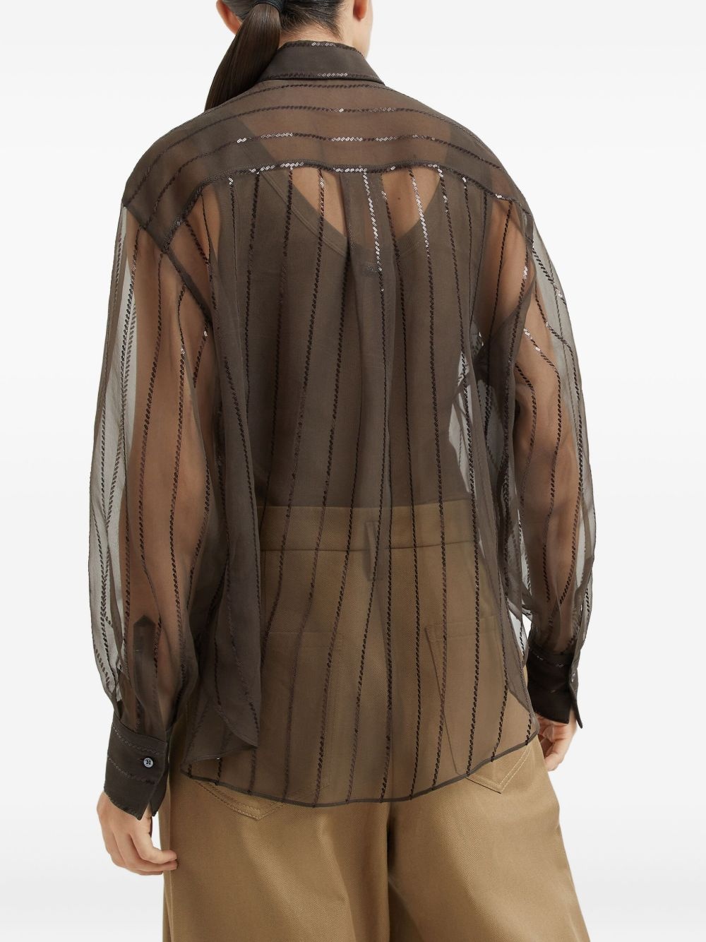 sequin-embellished shirt - 5