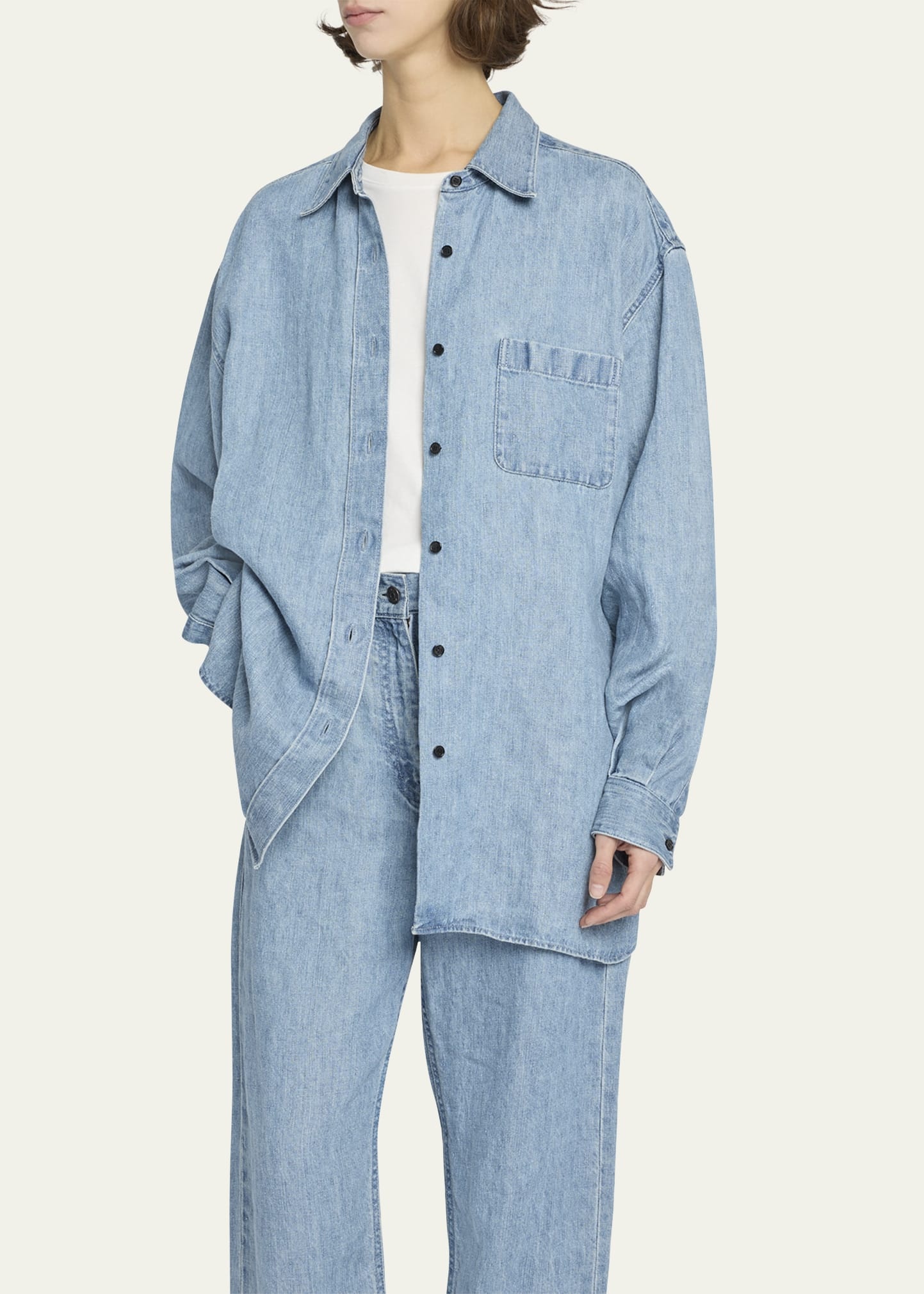 Nesson Oversized Linen Button-Down Shirt - 4