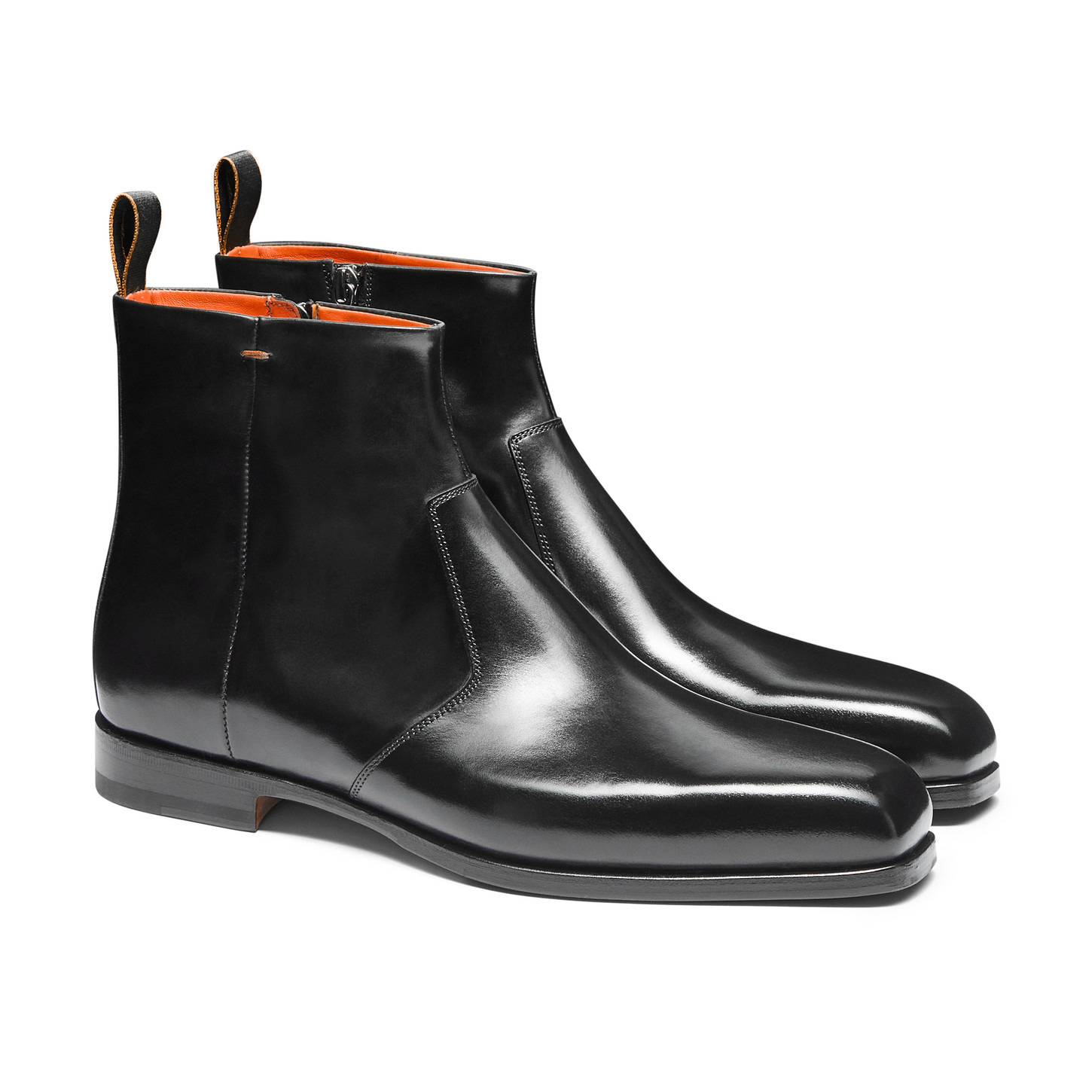 Men's black leather ankle boot - 3