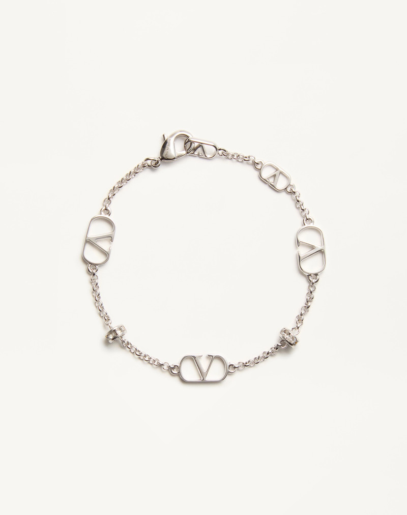 VLOGO SIGNATURE METAL AND CRYSTAL BRACELET - 1