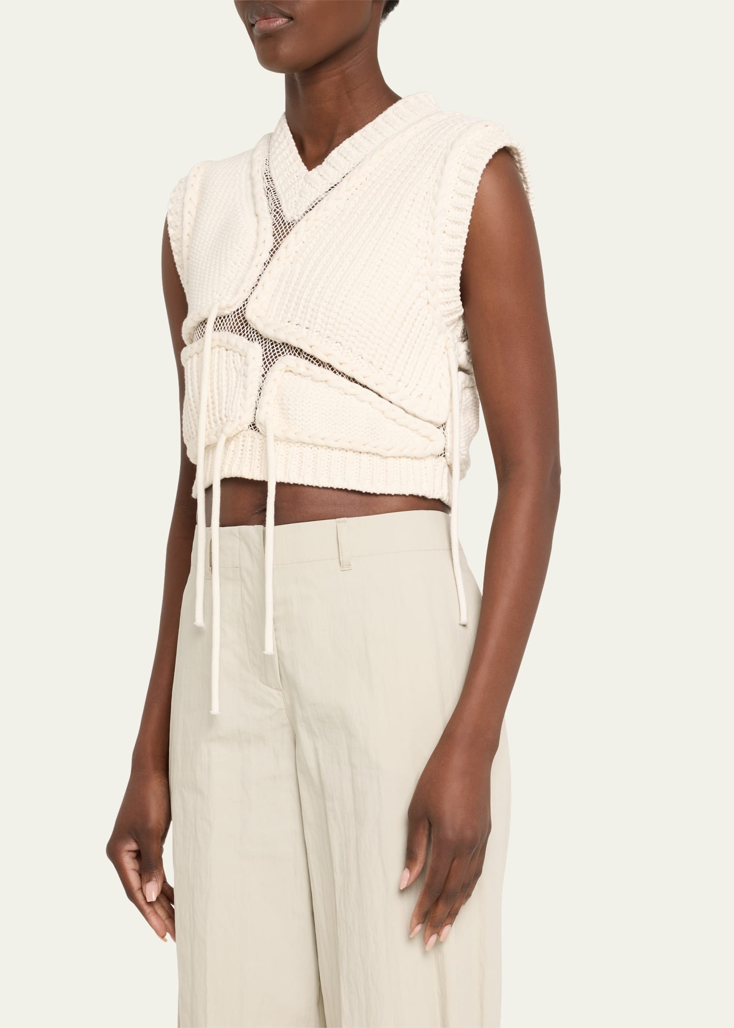 Tortoise Mesh Cropped Vest - 4