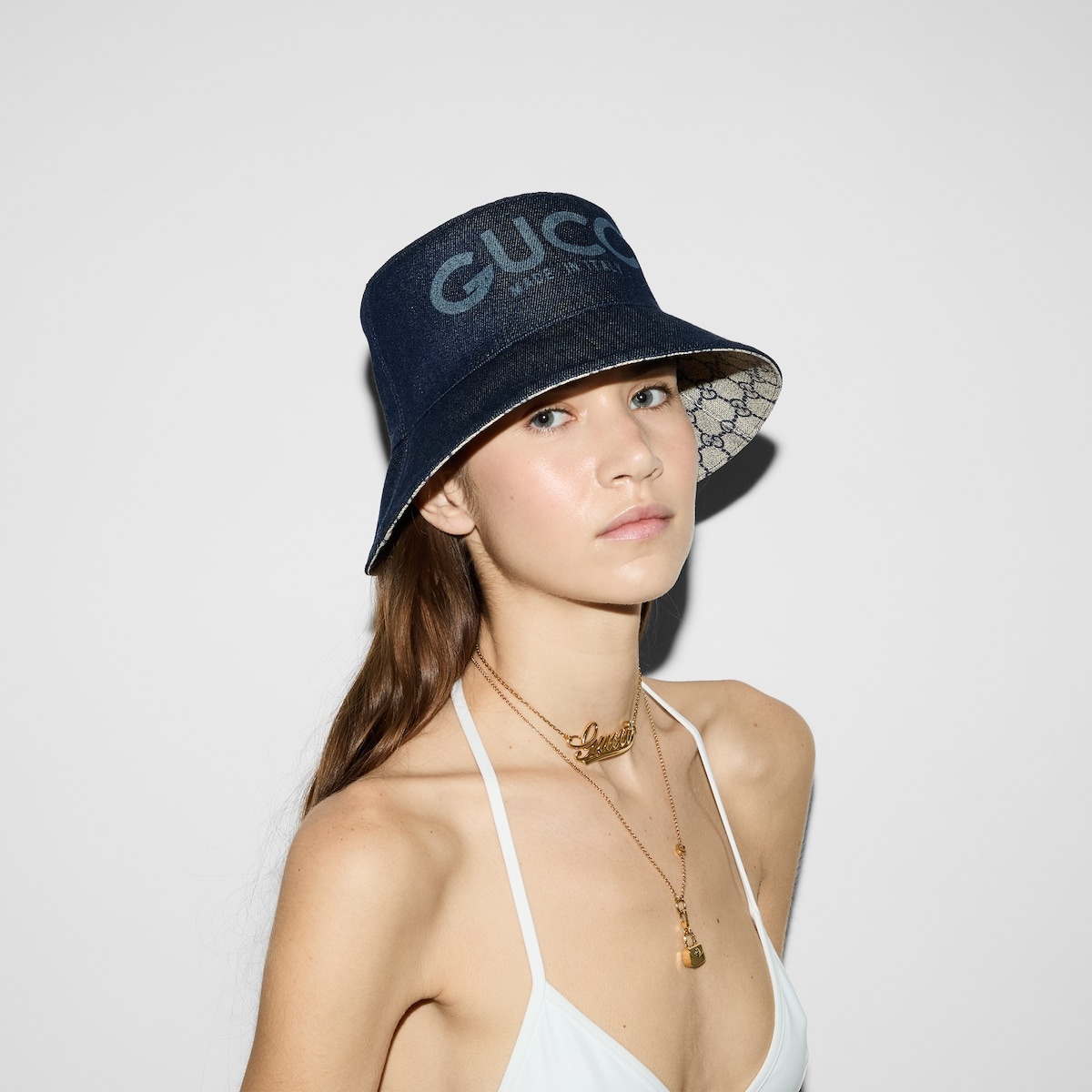 Lasered denim bucket hat - 3