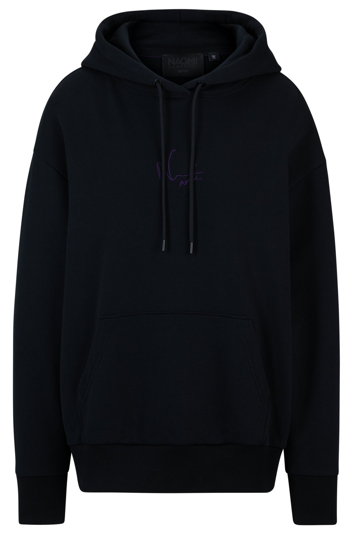 NAOMI X BOSS COTTON-TERRY SWEATSHIRT WITH RIBBED TRIMS - 1