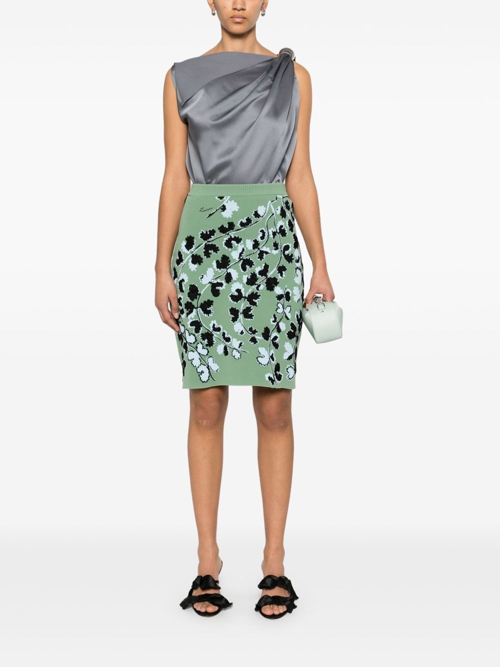 floral-jacquard mini skirt - 2