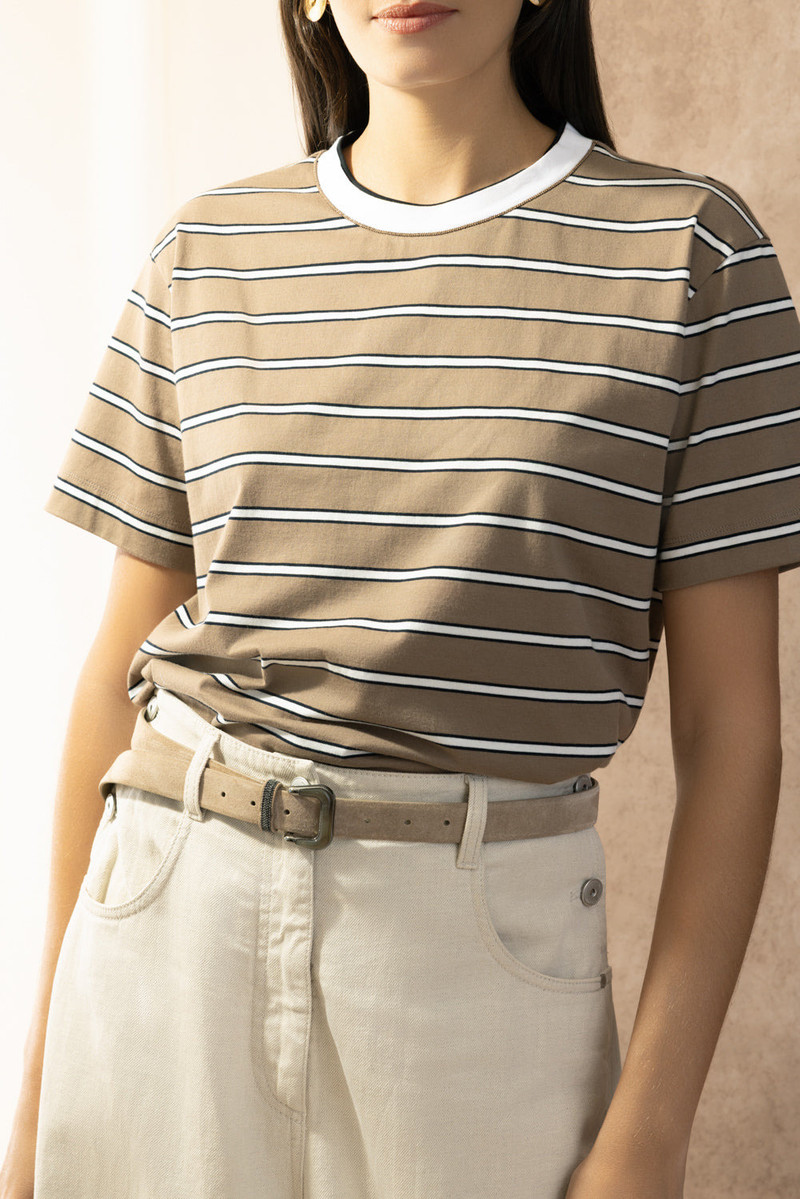 Brunello Cucinelli Wide Stripe Collar Shirt outlook