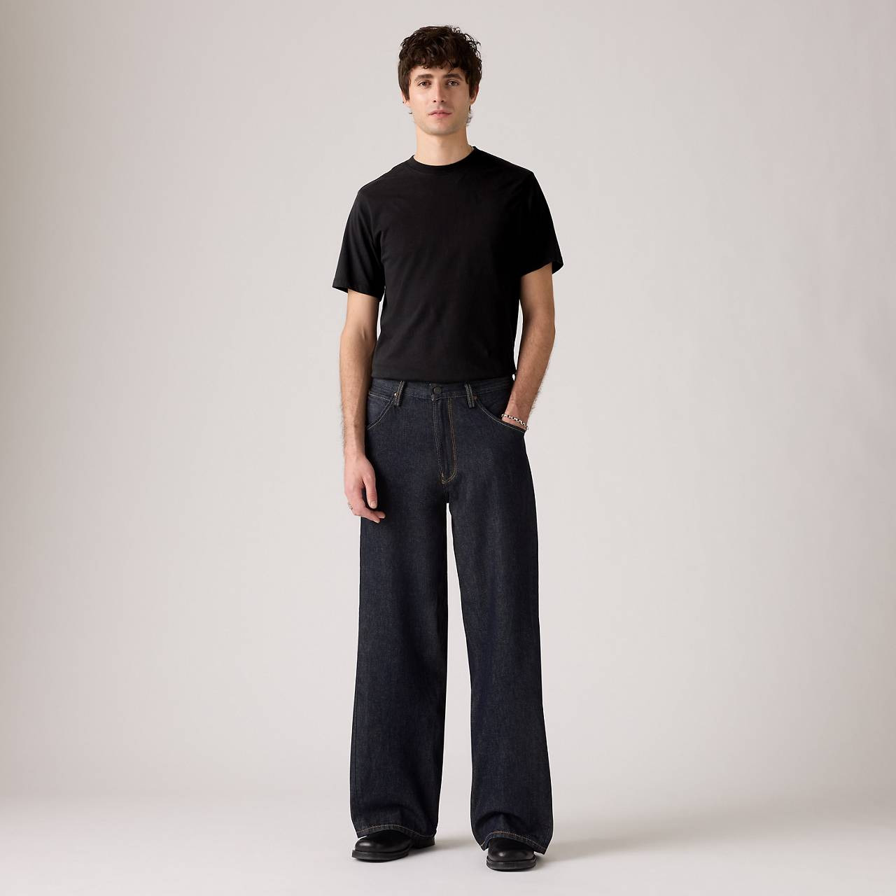 TWISTED BAGGY WIDE LEG MEN'S JEANS - 2
