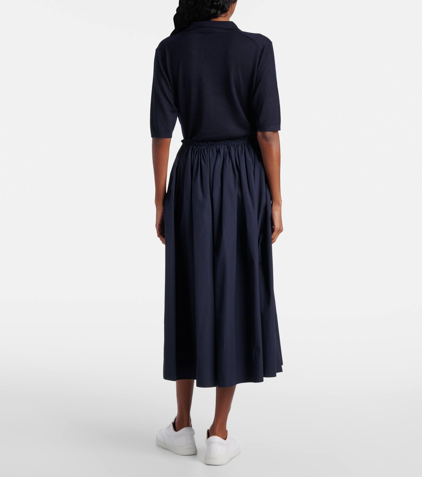 Chiara cotton poplin midi skirt - 3