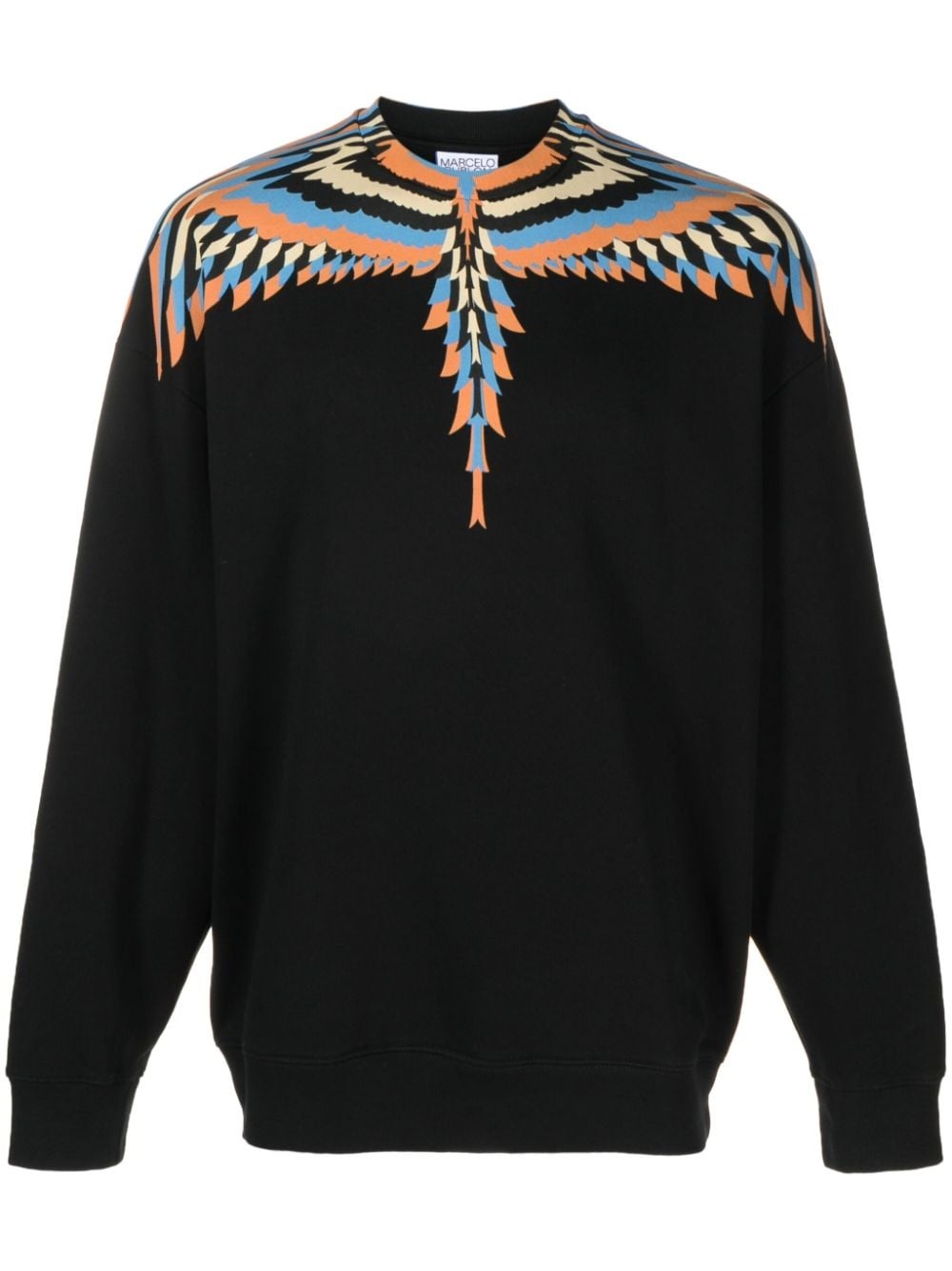 Optical Wings-print cotton sweatshirt - 1