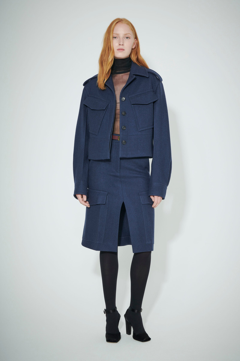 Tailored Utility Skirt in Steel Blue 4