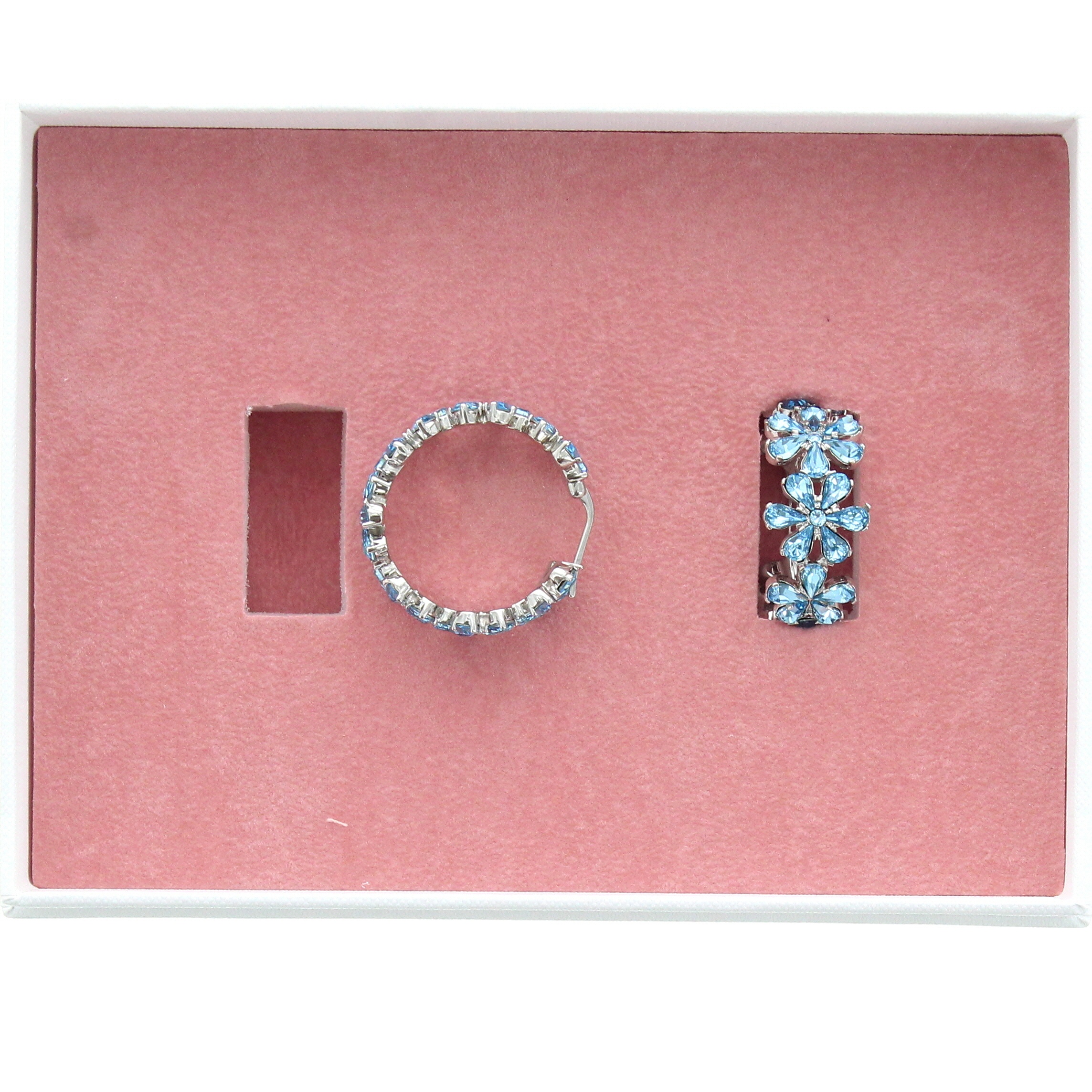 Amina Muaddi – Lily Hoop Earrings Aquamarine - 3