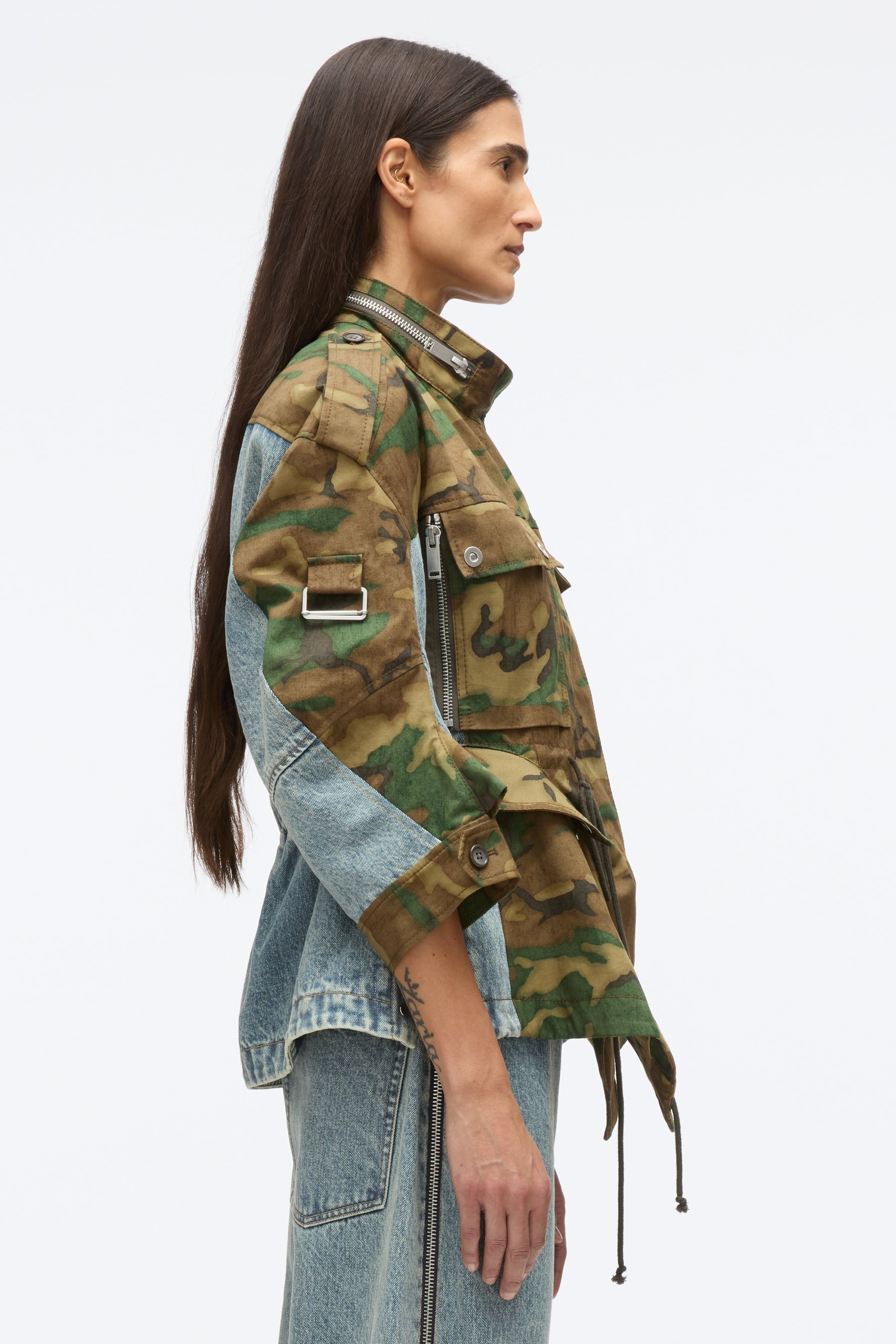 Patchwork Camo Cinched Jacket - 4