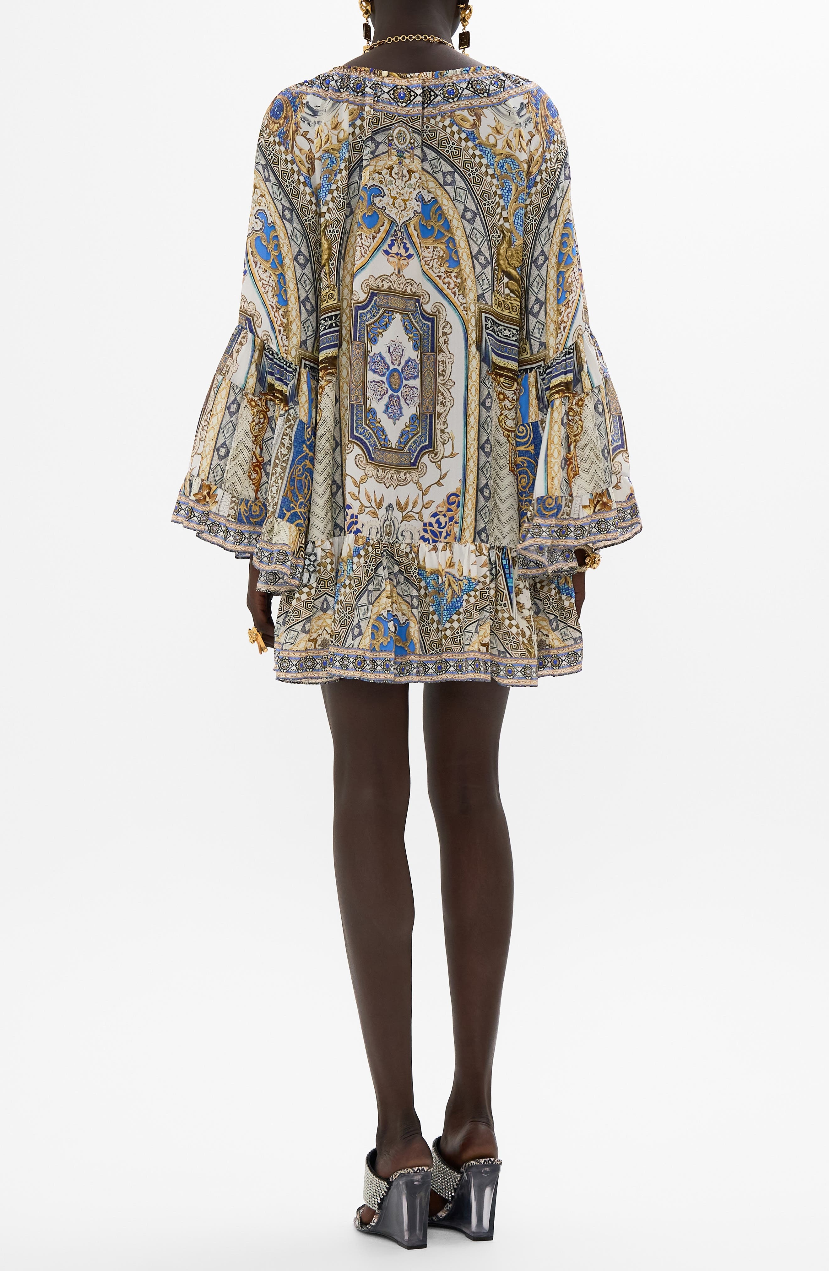 Camilla Make Me Your Mosaic Long Sleeve A-Line Silk Minidress at Nordstrom - 2