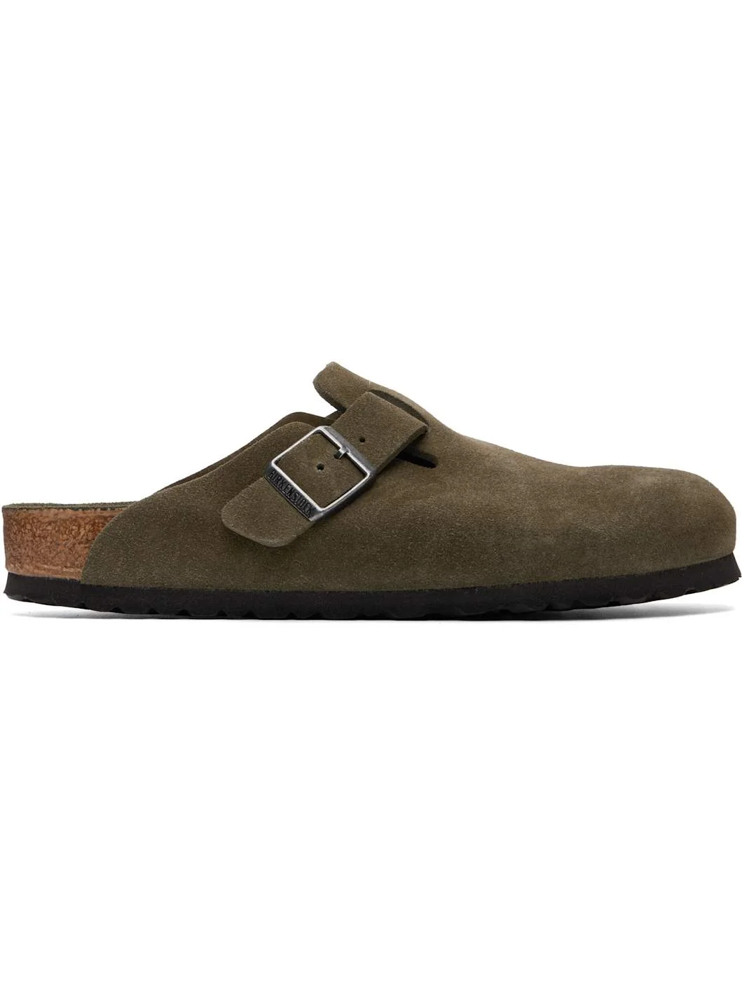 Khaki Boston Soft Footbed Suede Leather Loafers - 1