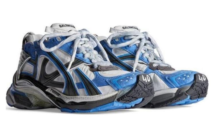 Balenciaga Runner Sneakers 'Blue and Grey Nylon and Suede Like Fabric' 772774-W3RNY4912 - 2