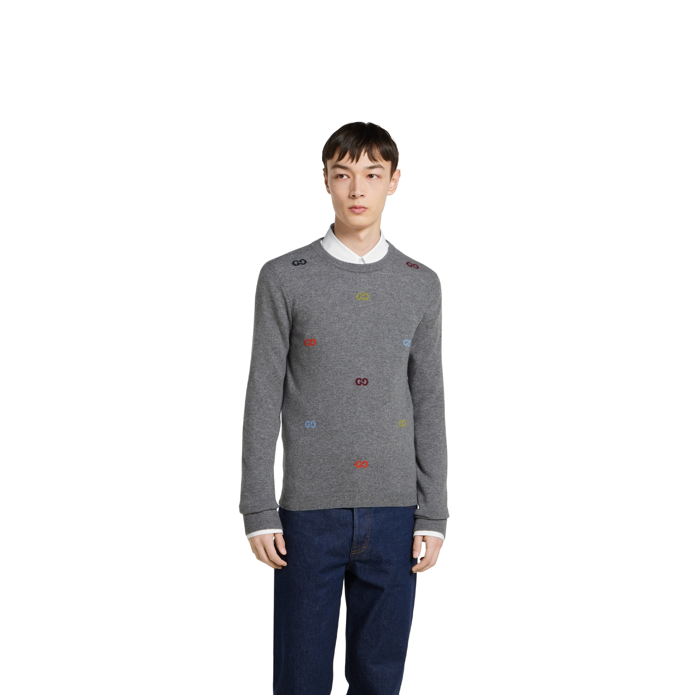 Fine cashmere sweater with intarsia - 3