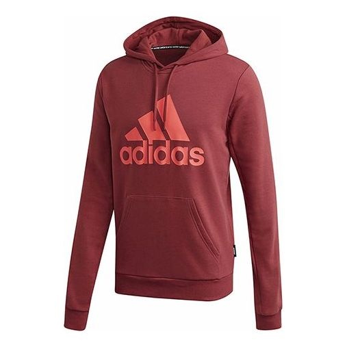 Men's adidas Hooded Pullover Long Sleeves Red FT8414 - 1