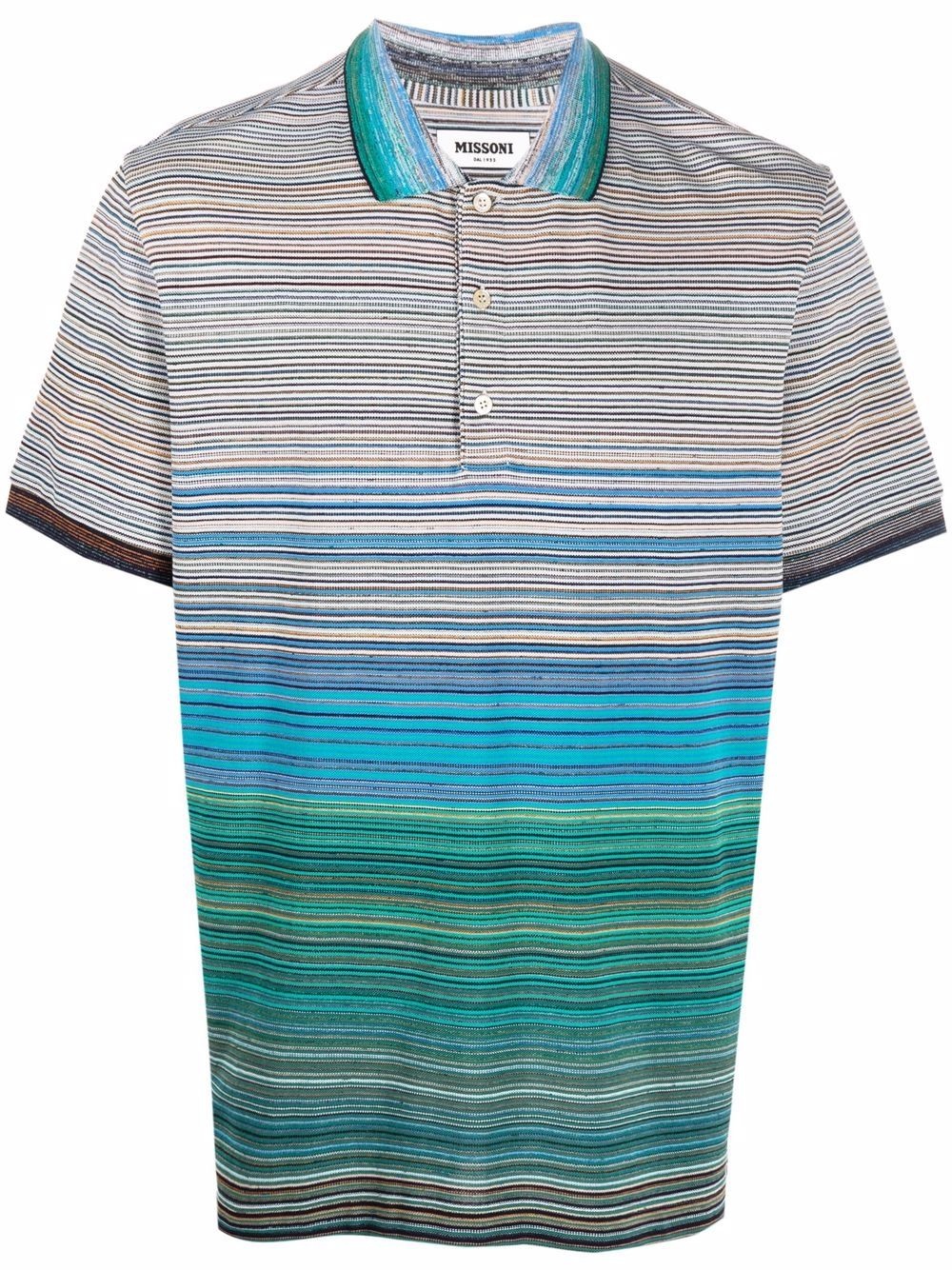 abstract-stripe polo shirt - 1