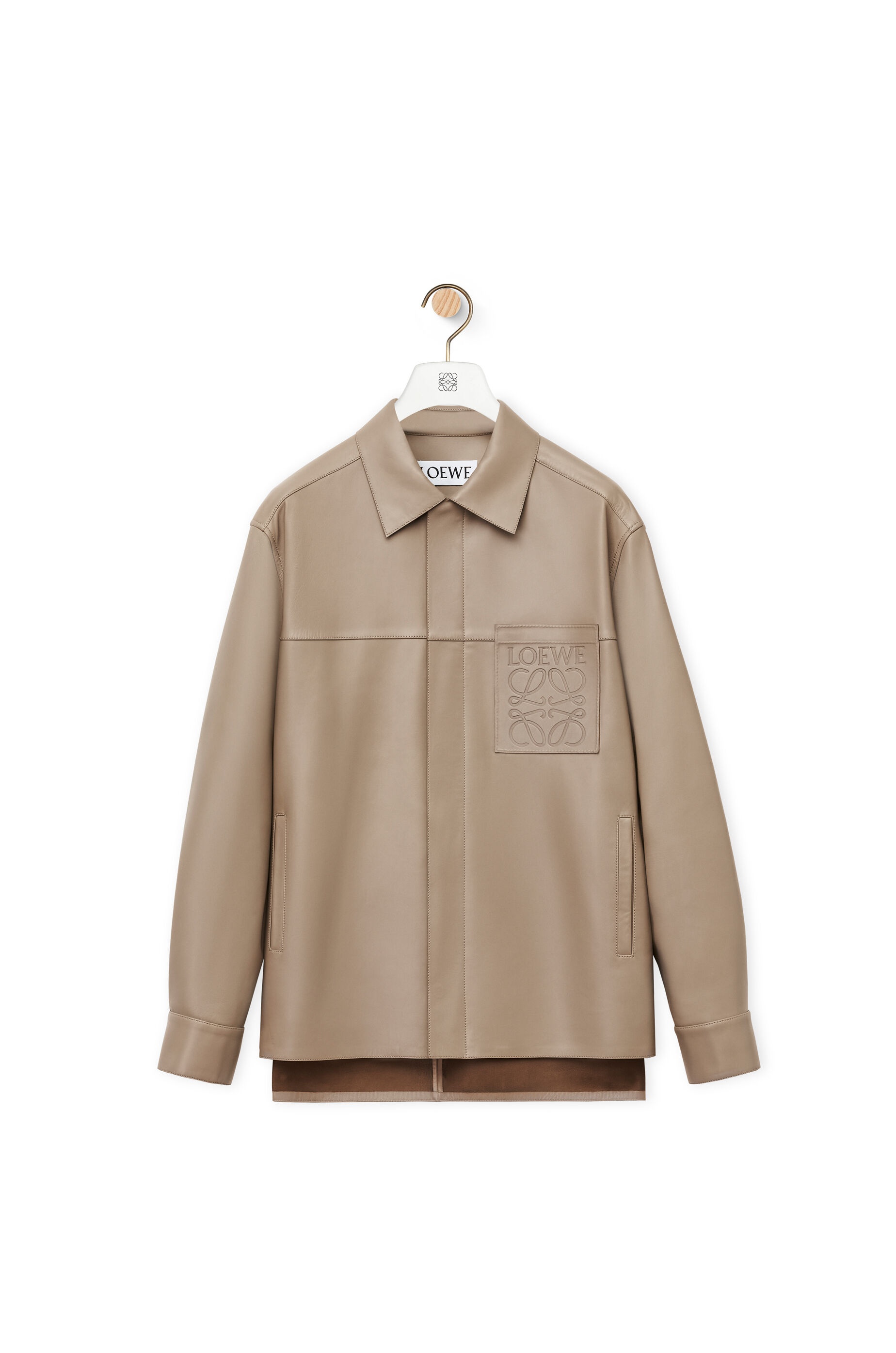 Zip-up overshirt in nappa lambskin - 1