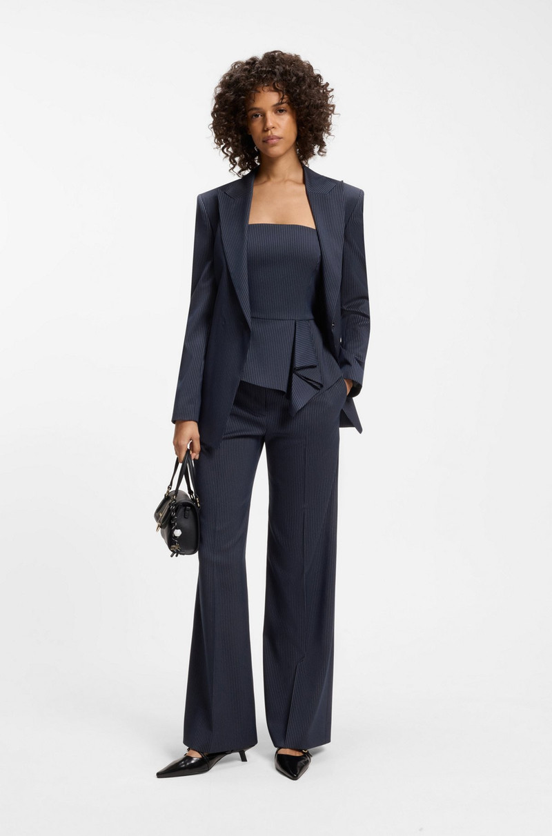 HUGO REGULAR-FIT WIDE-LEG PANTS IN PINSTRIPE STRETCH FABRIC outlook