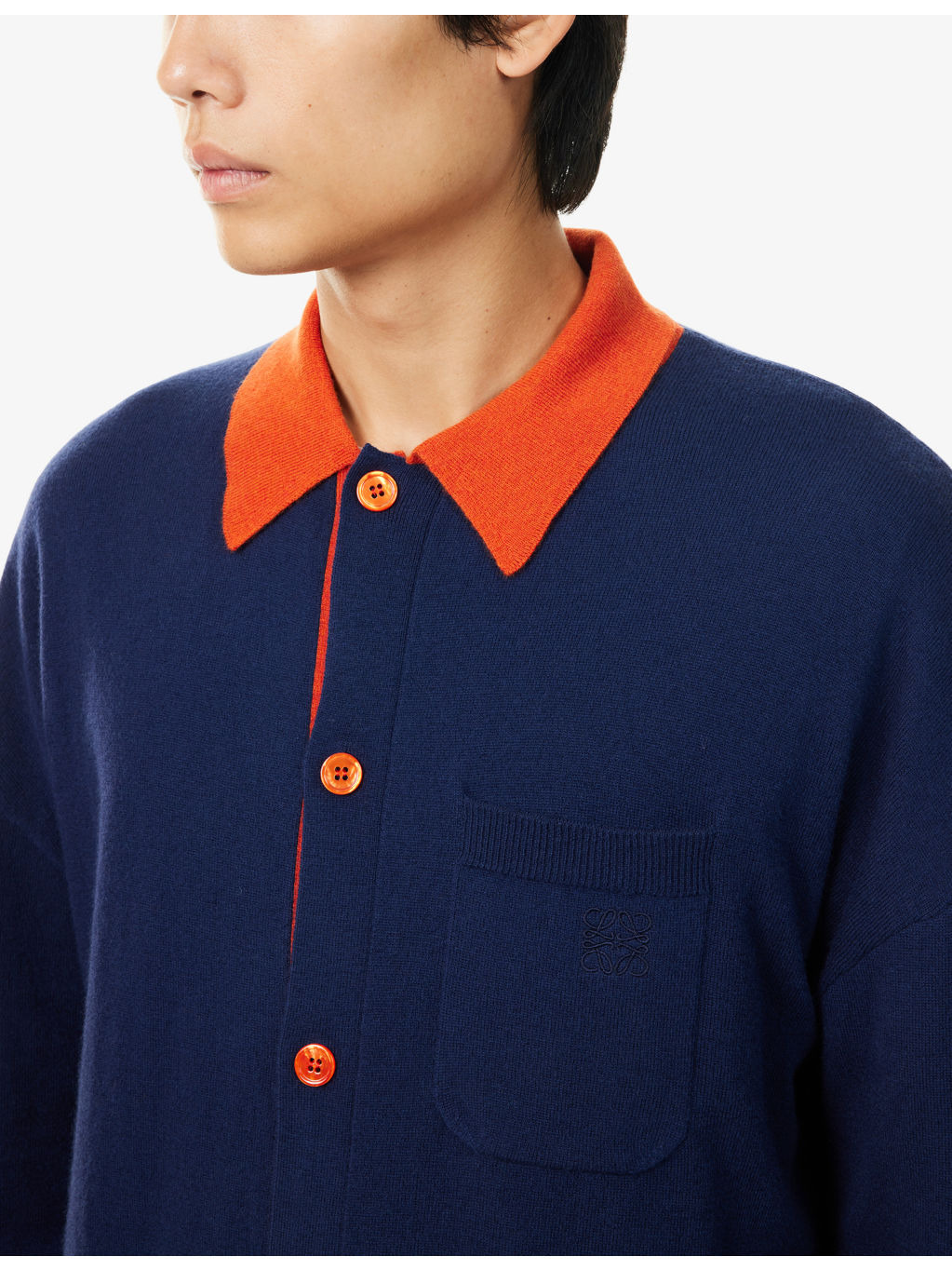 Polo-Collar Relaxed-Fit Wool Cardigan - 5