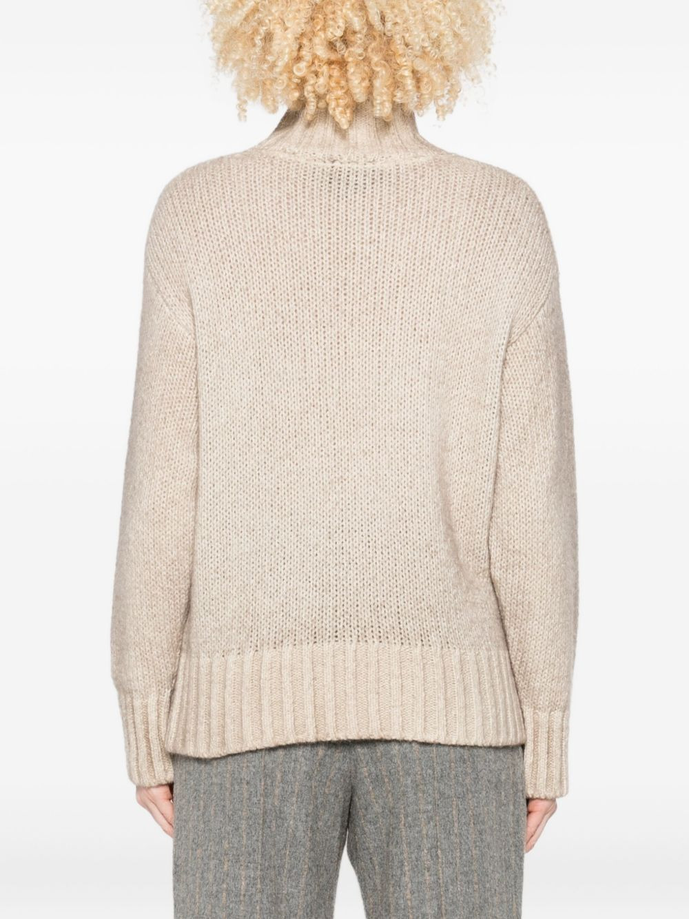 high-neck ribbed-knit sweater - 4