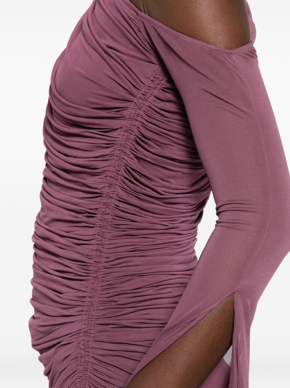 one-shoulder draped asymmetric dress - 5