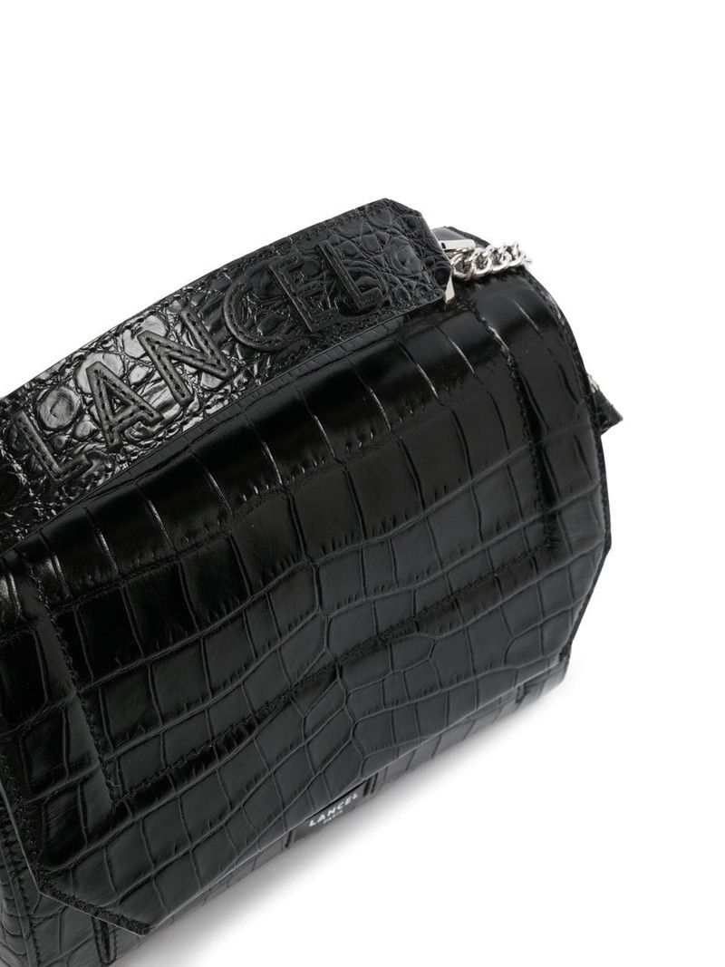 crocodile-embossed leather tote bag 3
