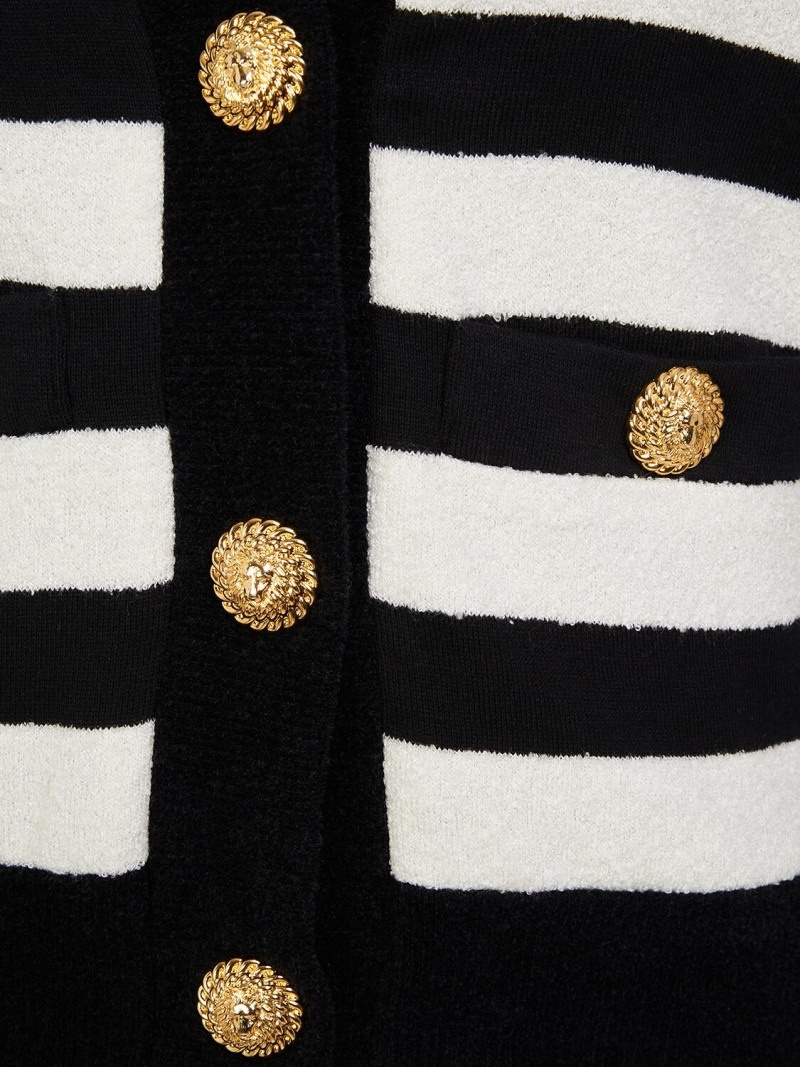 Striped cotton blend jersey cardigan - 5