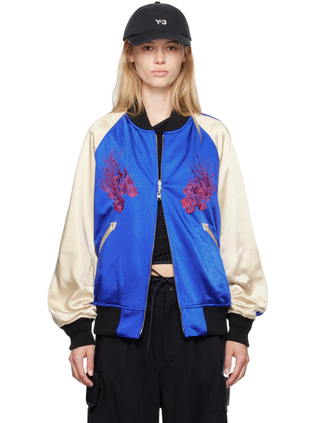 Blue & Black JFA Edition Souvenir Reversible Bomber Jacket - 1